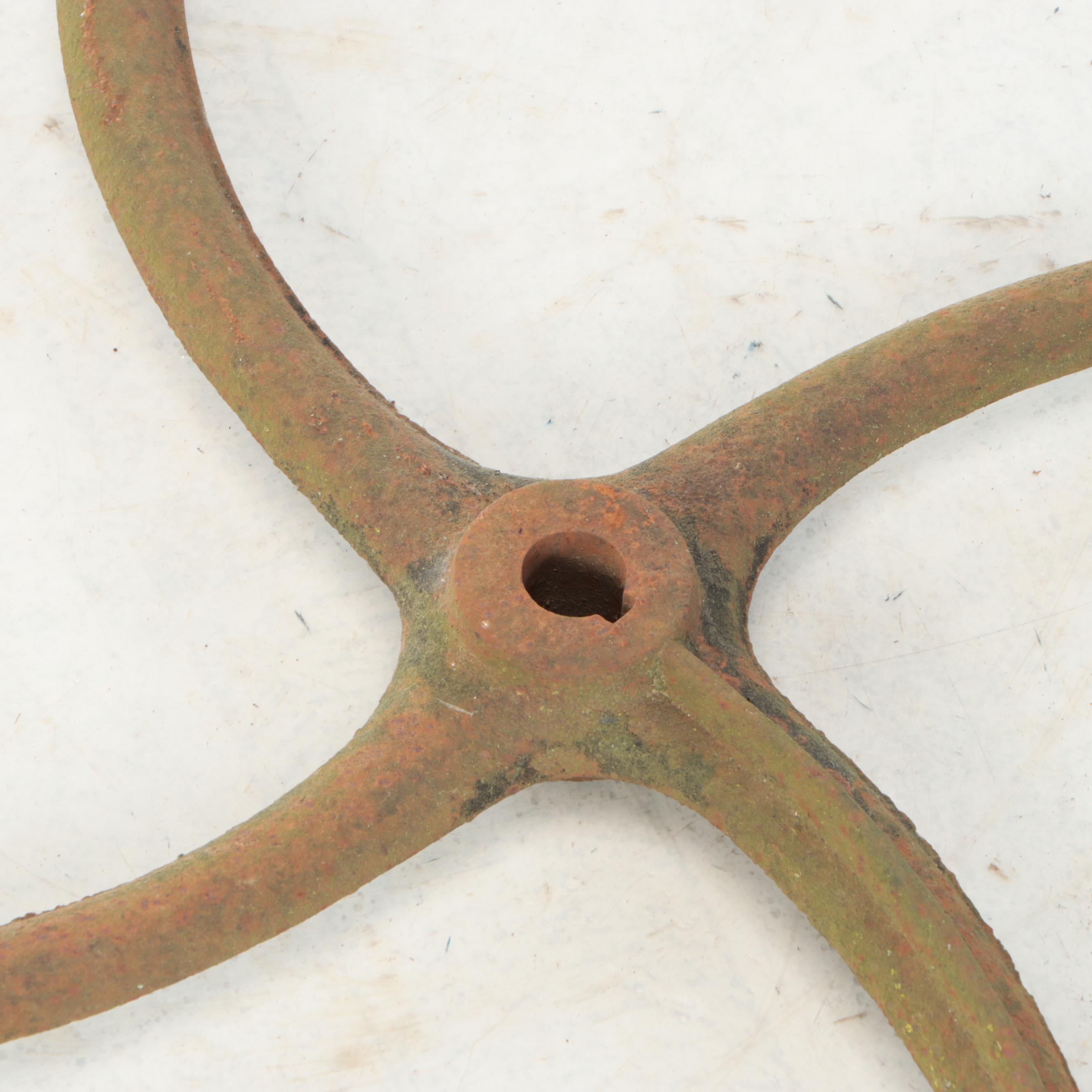 Cast Iron Fly Wheels or Handbrake Wheels, Antique