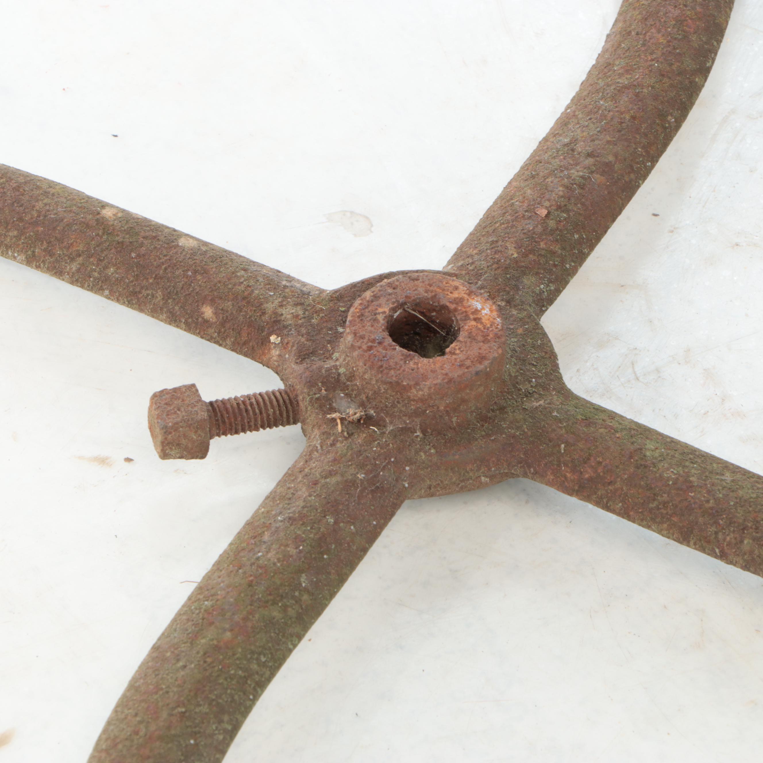 Cast Iron Fly Wheels or Handbrake Wheels, Antique