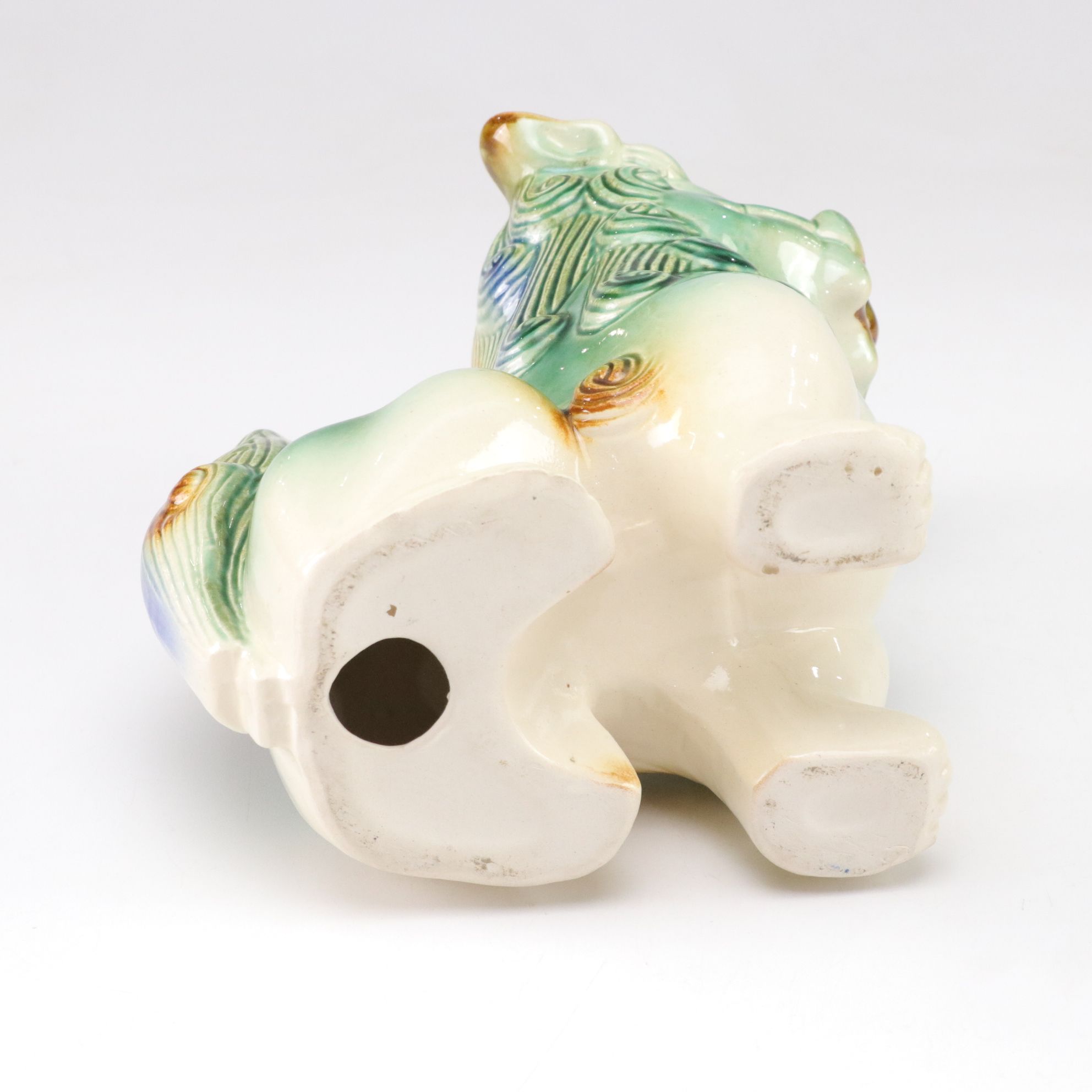 Pair of Chinese Sancai Glazed Ceramic Guardian Lions