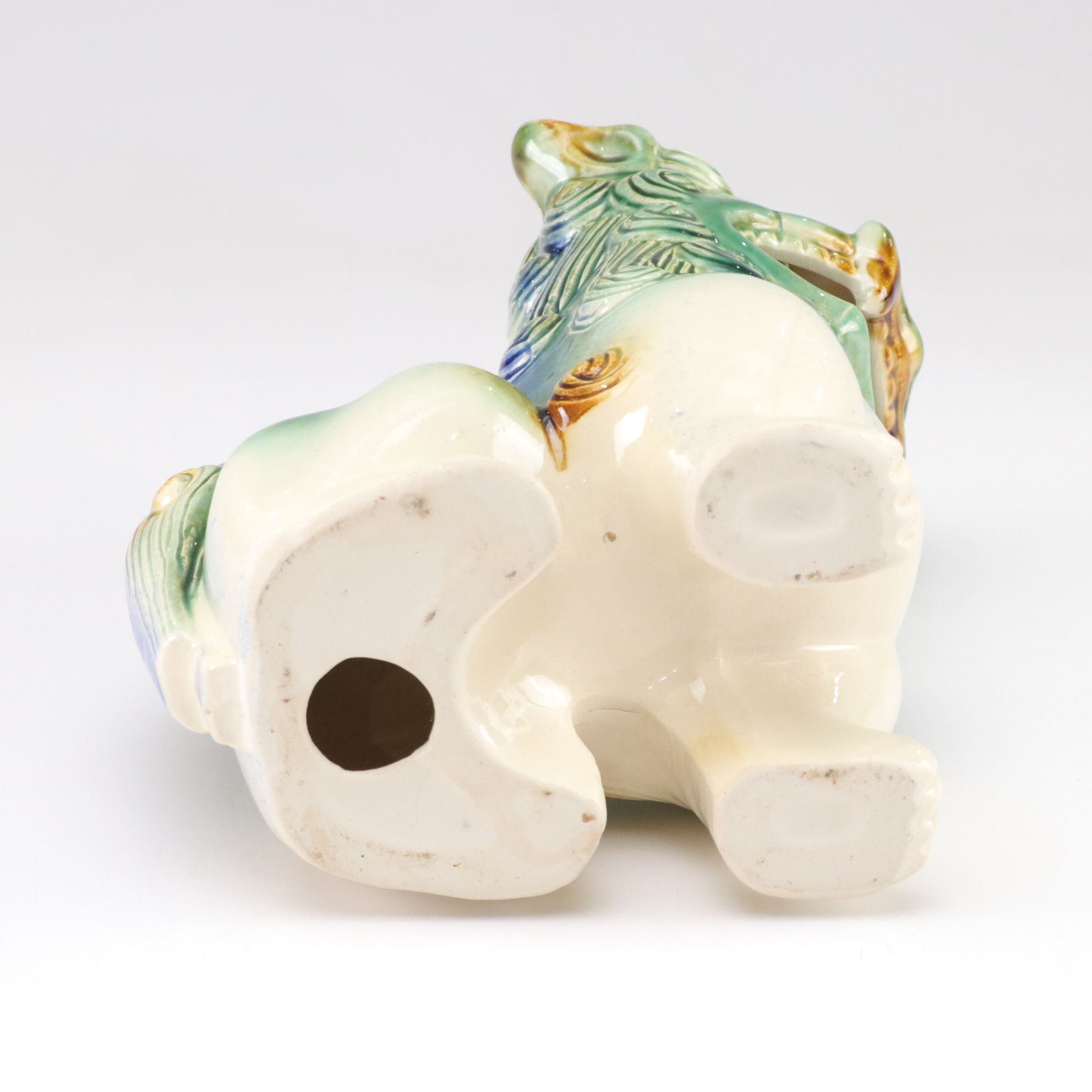 Pair of Chinese Sancai Glazed Ceramic Guardian Lions