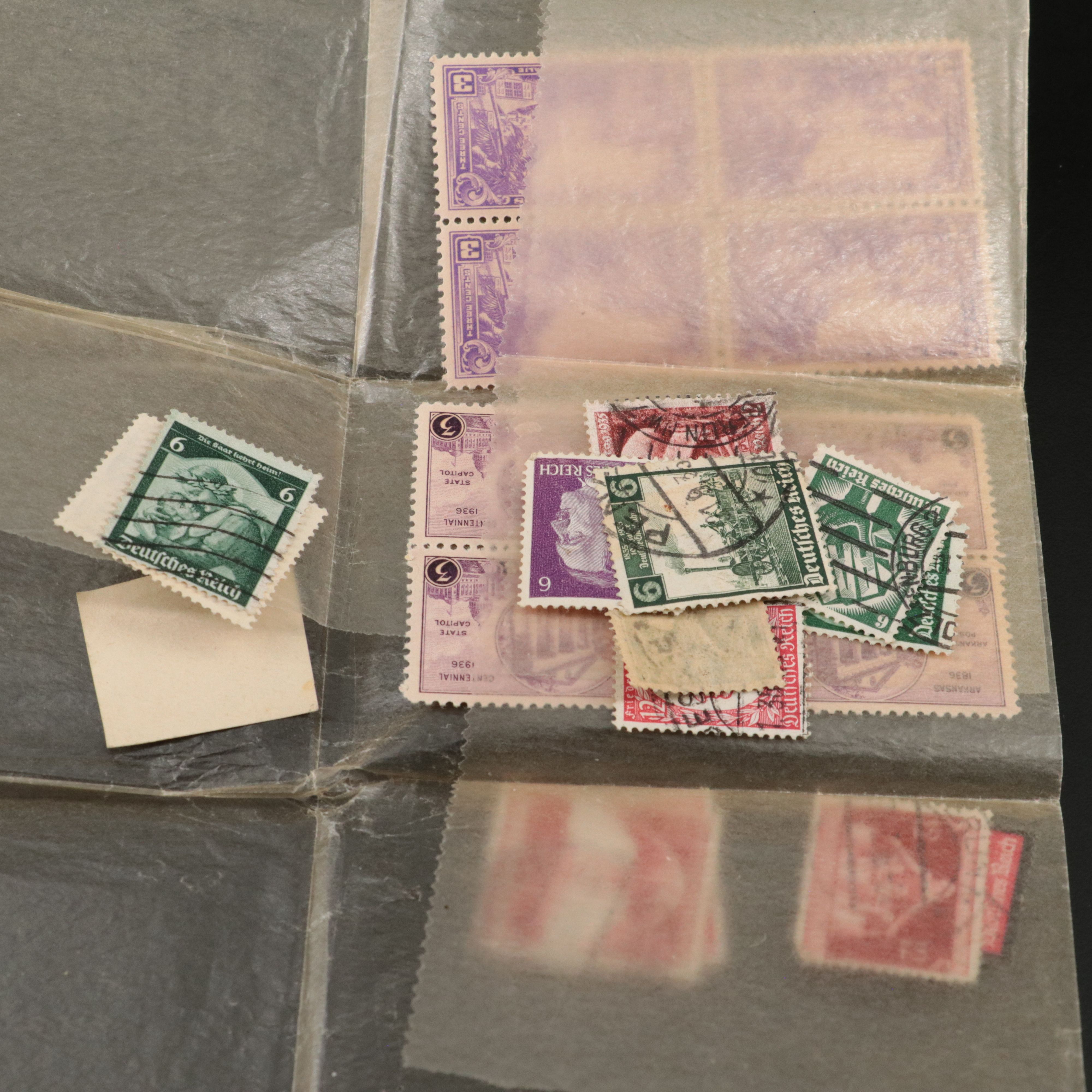 Collection of Vintage U.S. and World Postage Stamps, 1920s-1930s