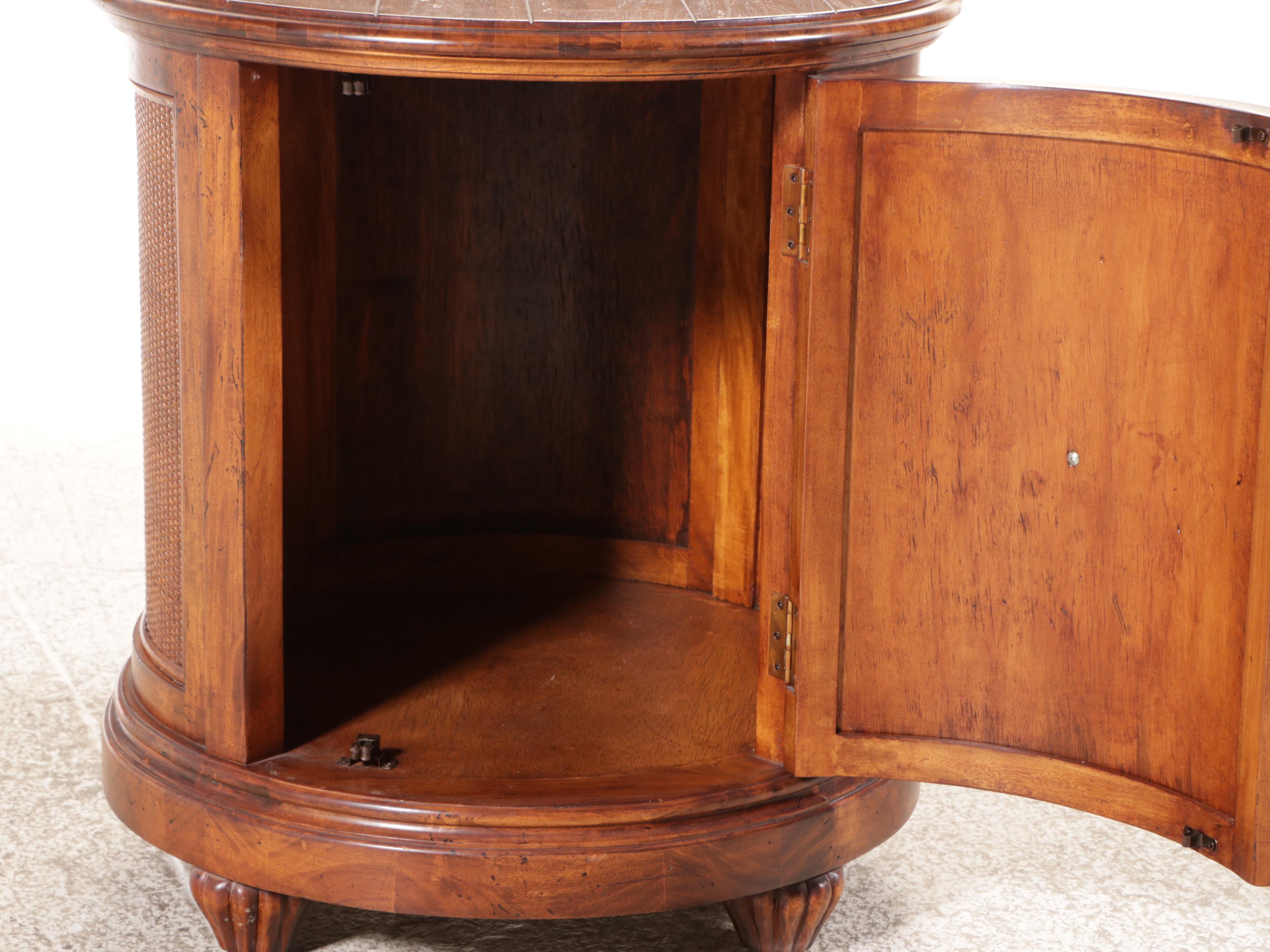 Tommy Bahama Wood and Rattan Drum Table