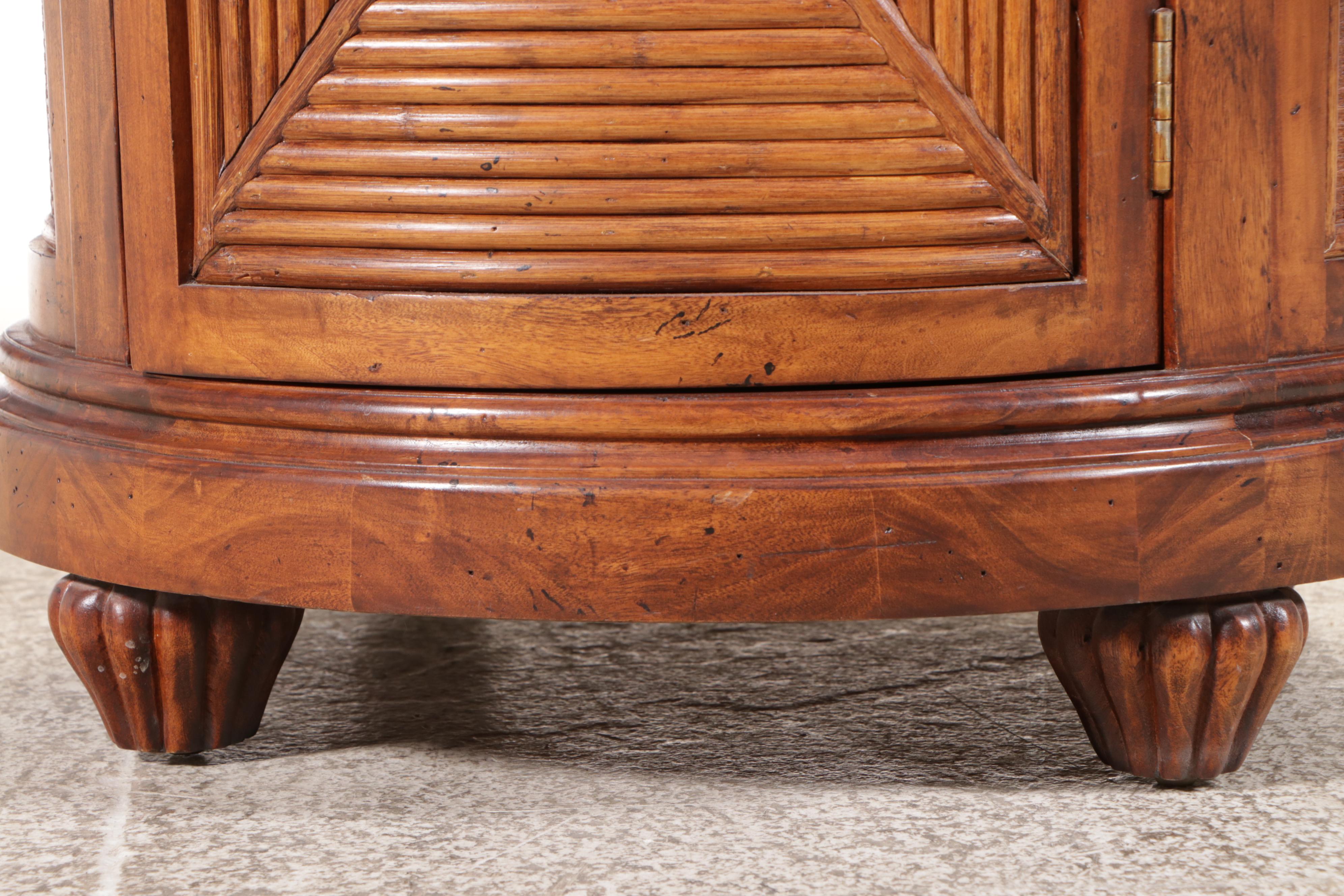 Tommy Bahama Wood and Rattan Drum Table