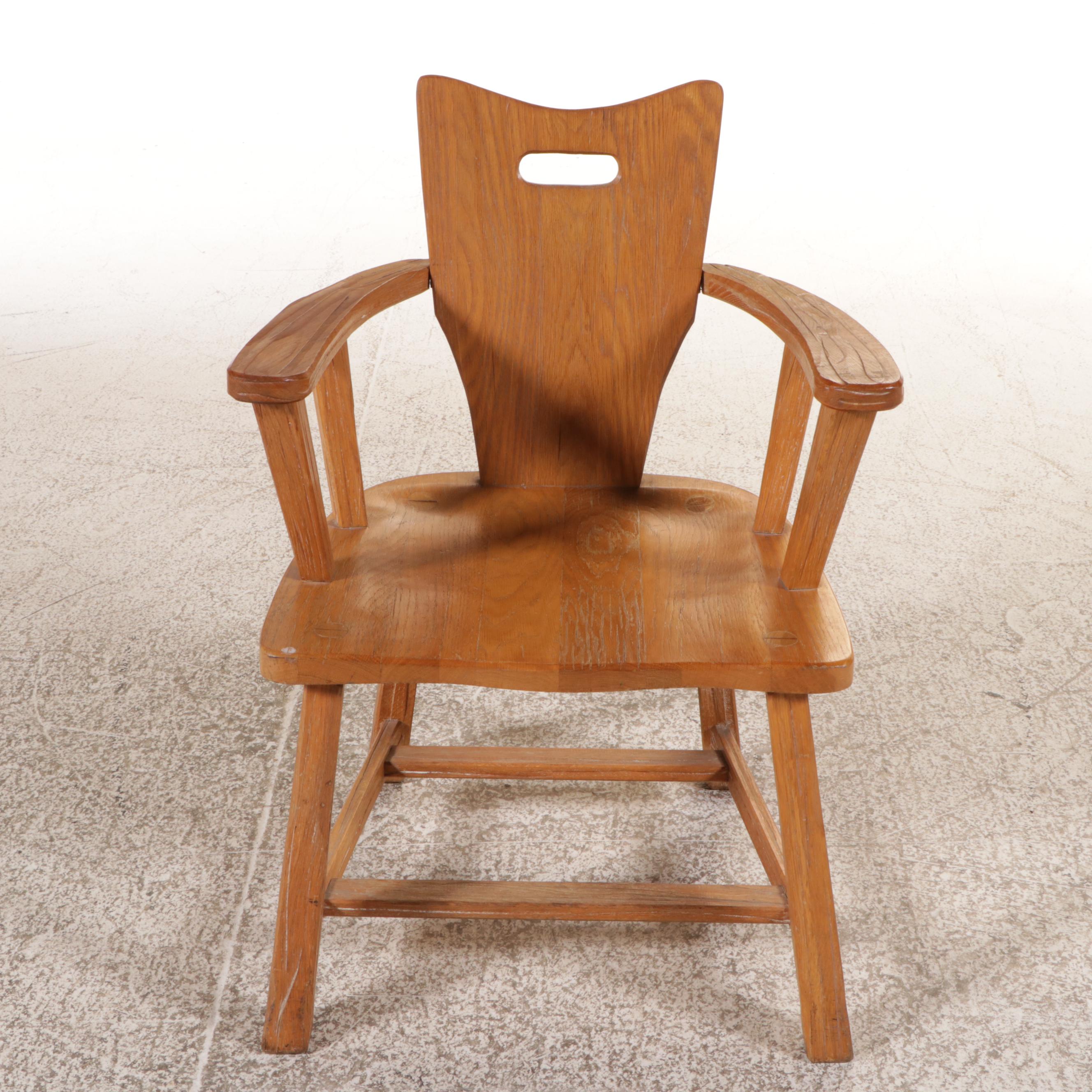 A. Brandt Co. "Cowboy Classics" Oak Armchair, Mid-20th Century