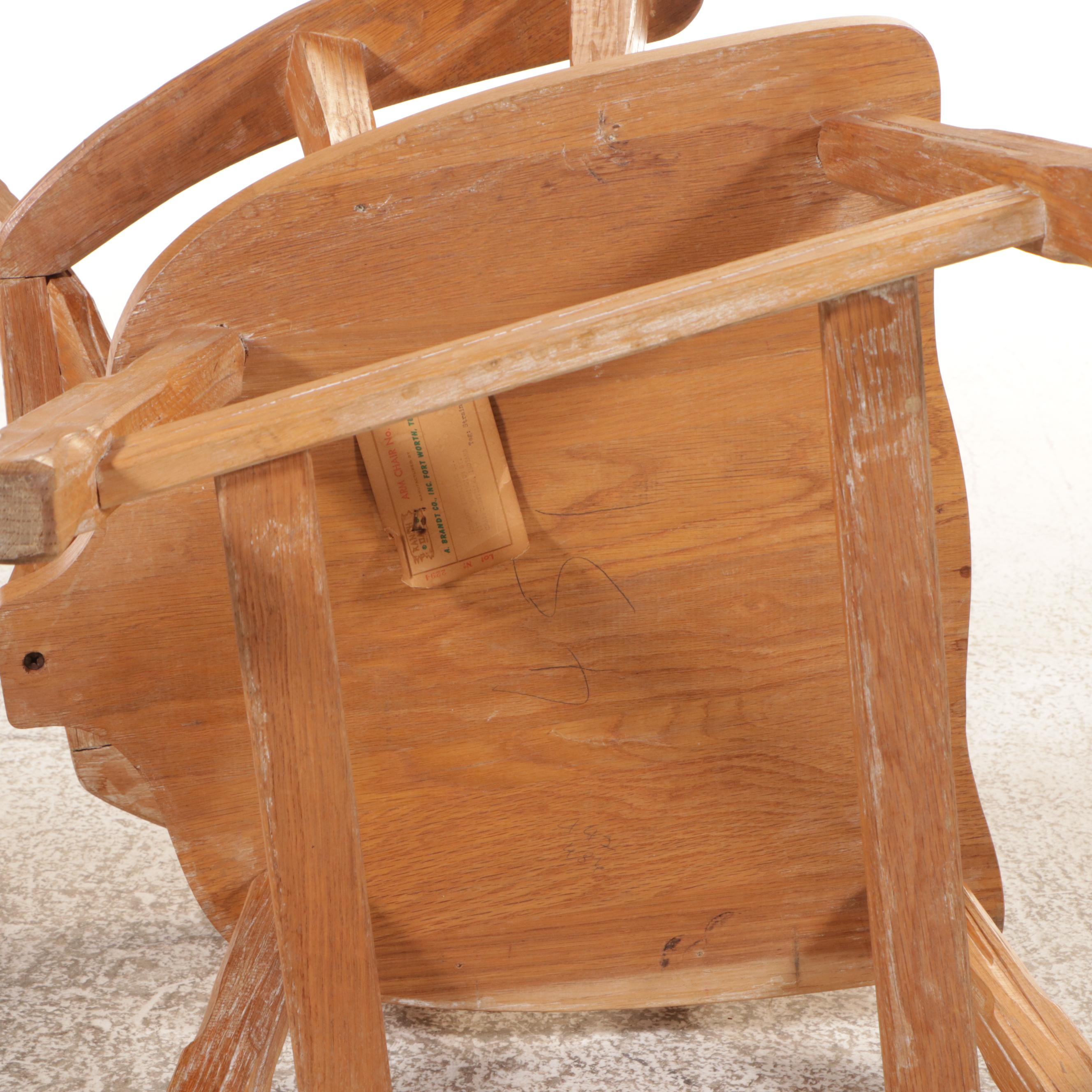 A. Brandt Co. "Cowboy Classics" Oak Armchair, Mid-20th Century