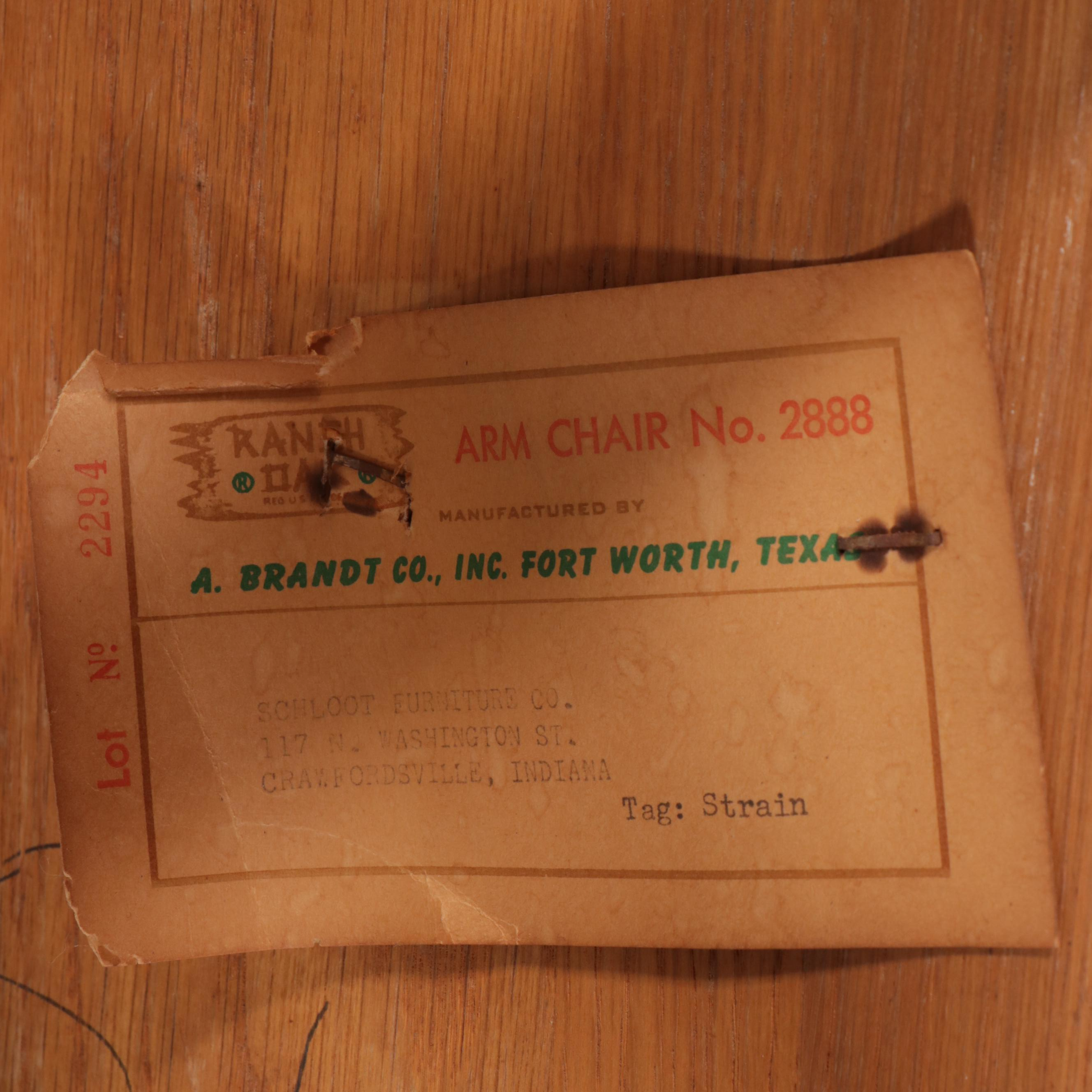 A. Brandt Co. "Cowboy Classics" Oak Armchair, Mid-20th Century