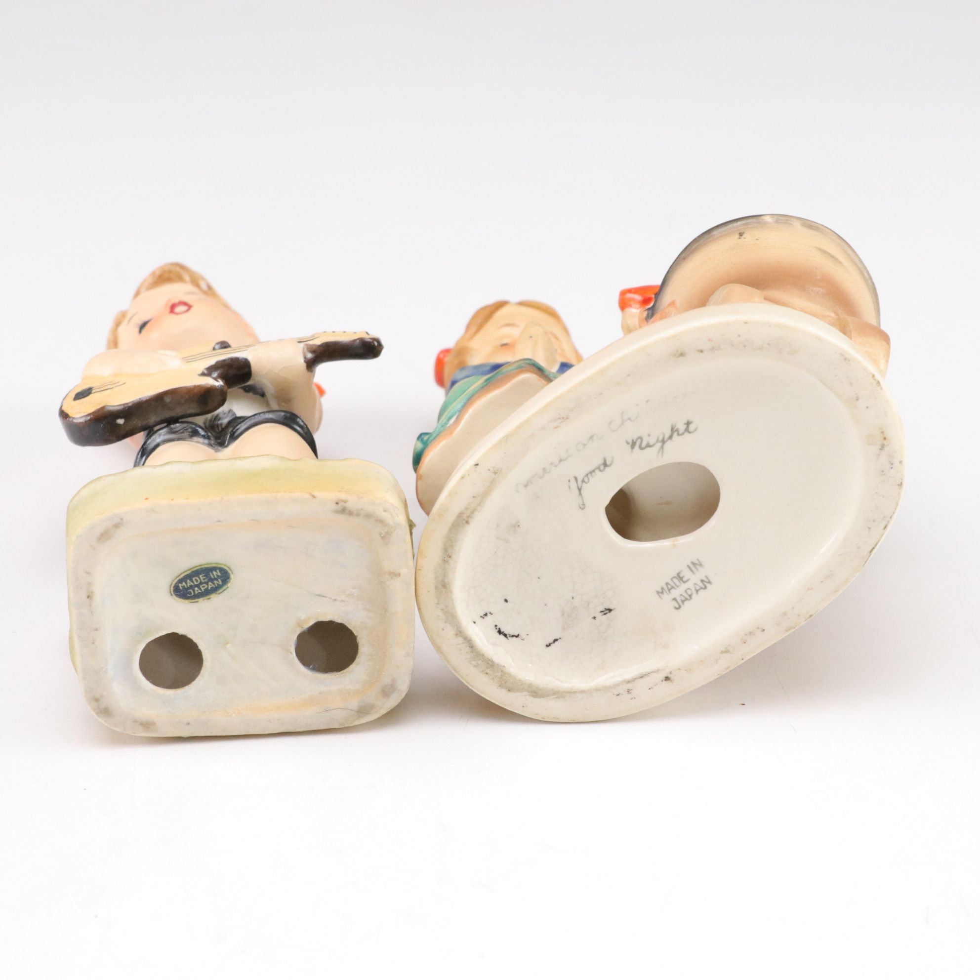 Goebel Style Bisque Figurines with Vase