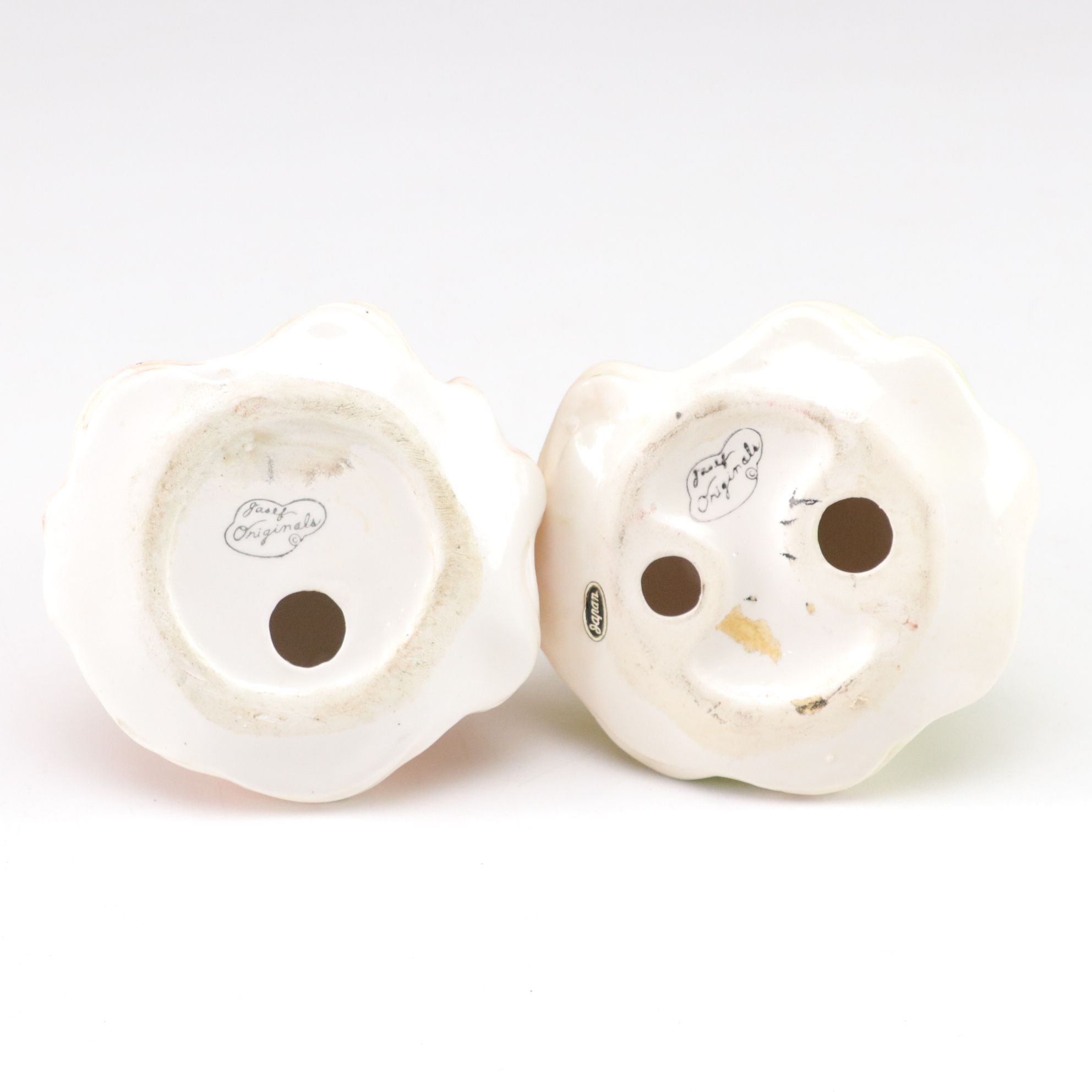 Goebel Style Bisque Figurines with Vase