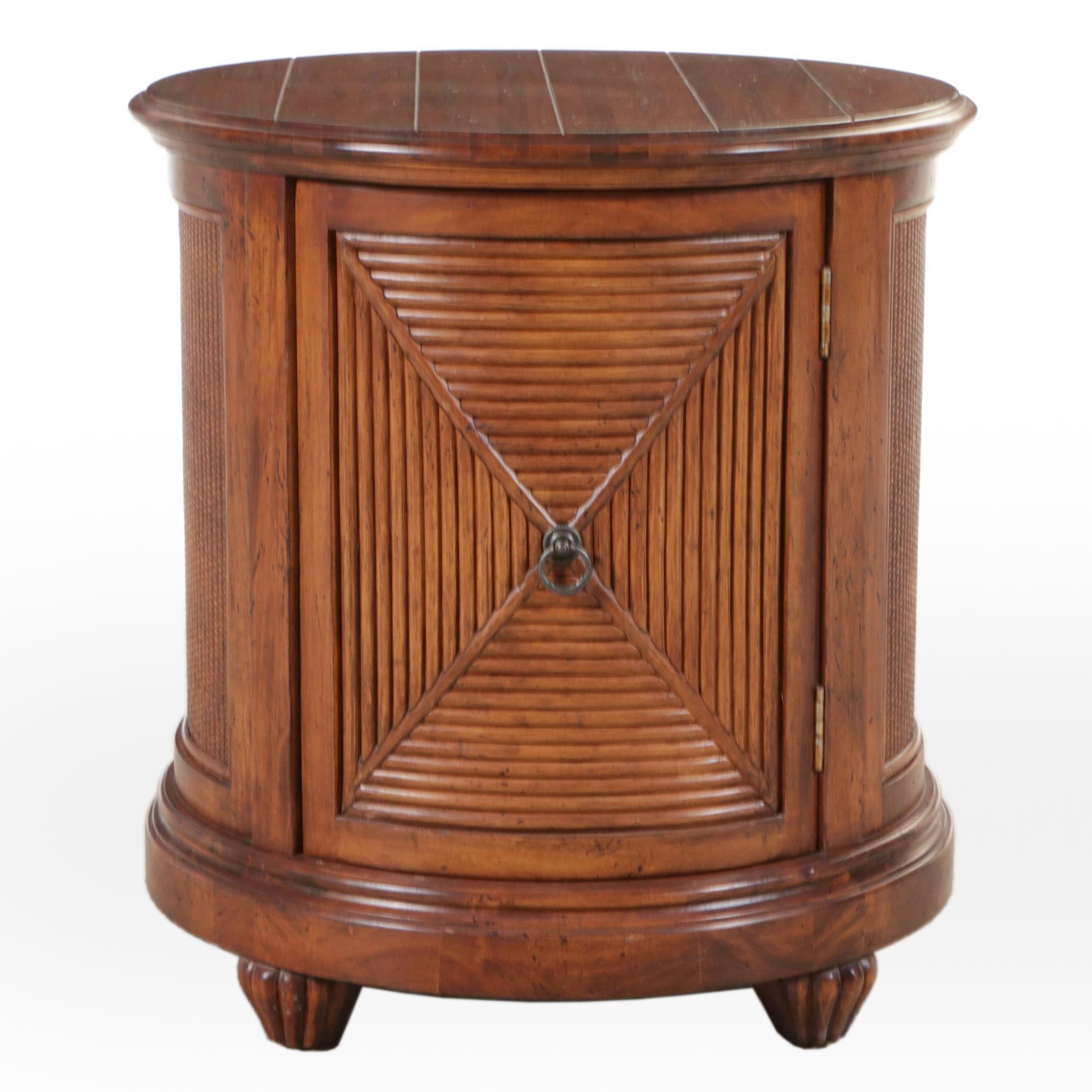 Tommy Bahama Wood and Rattan Drum Table