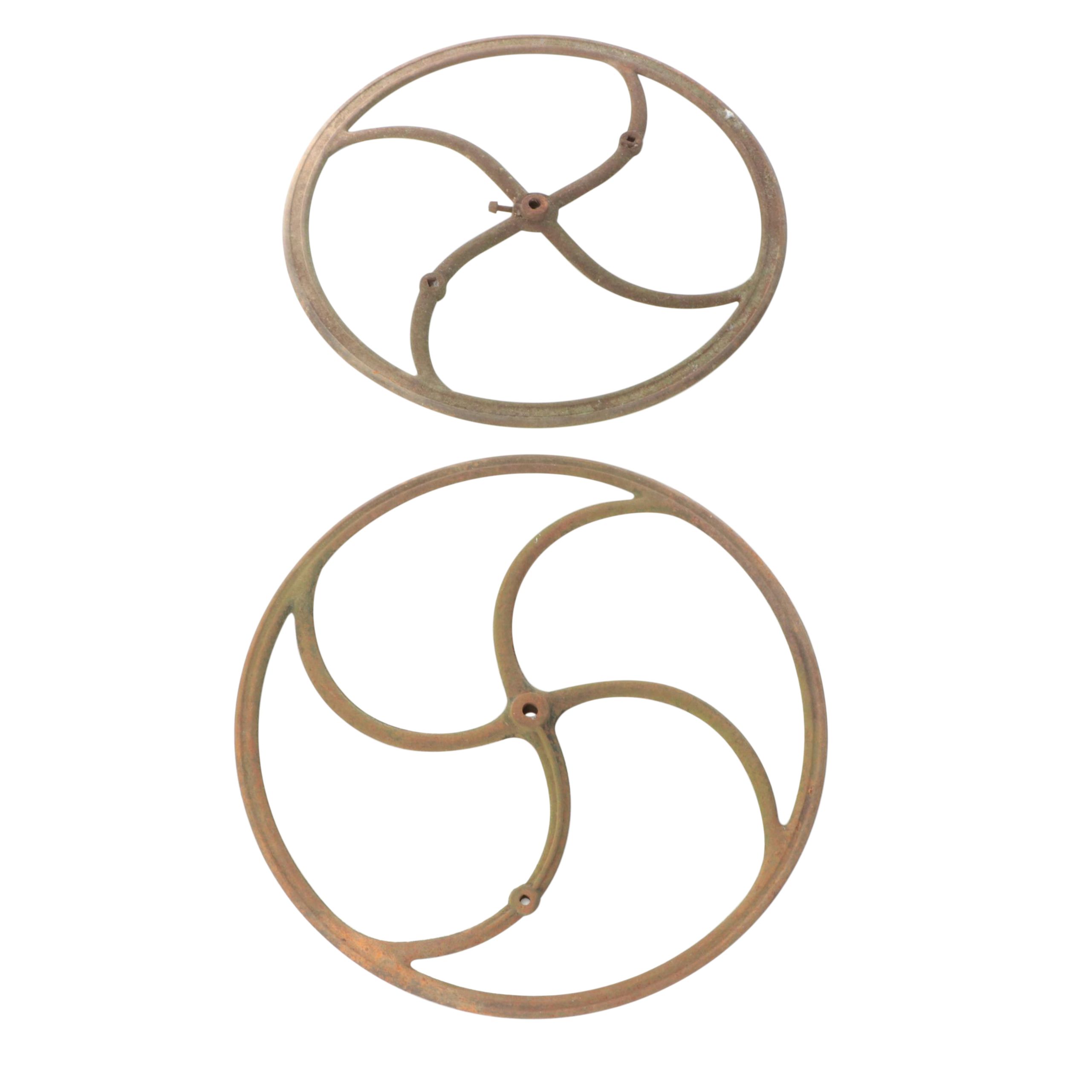 Cast Iron Fly Wheels or Handbrake Wheels, Antique