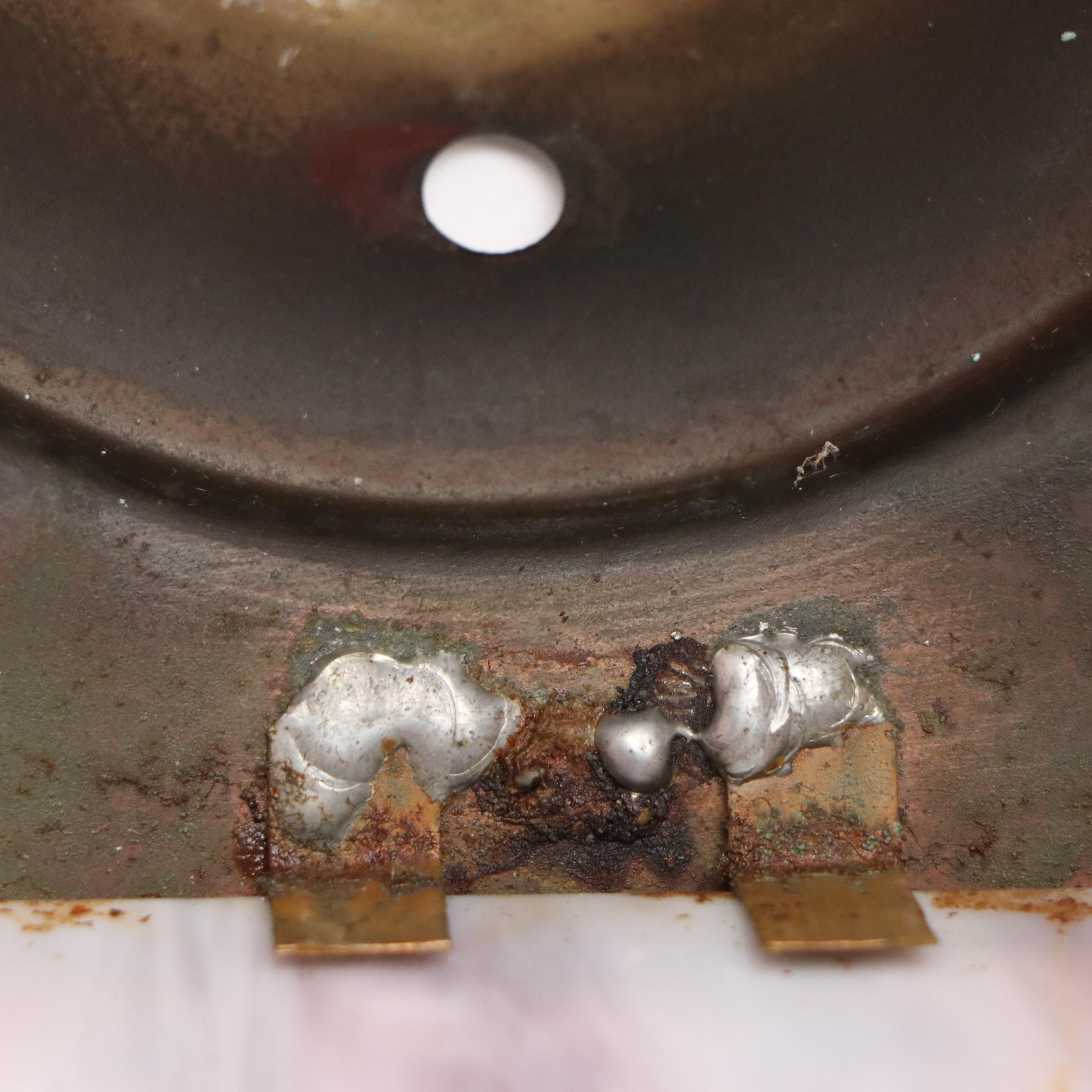 Empire Revival Style Panel Slag Glass Accent Lamp, Early 20th Century