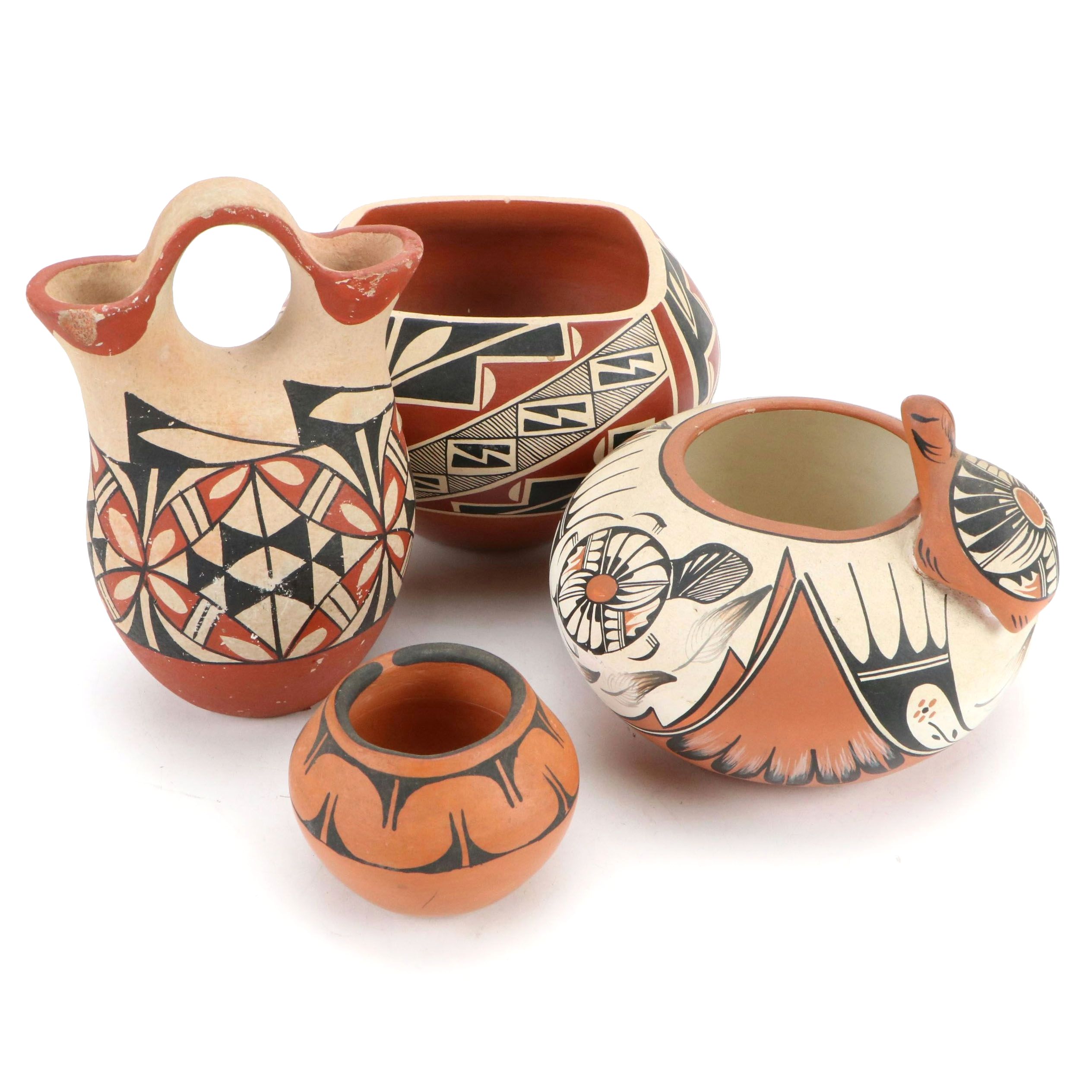 Mary Madalena Jemez Pueblo Pot and Other Southwestern Ceramic Vessels