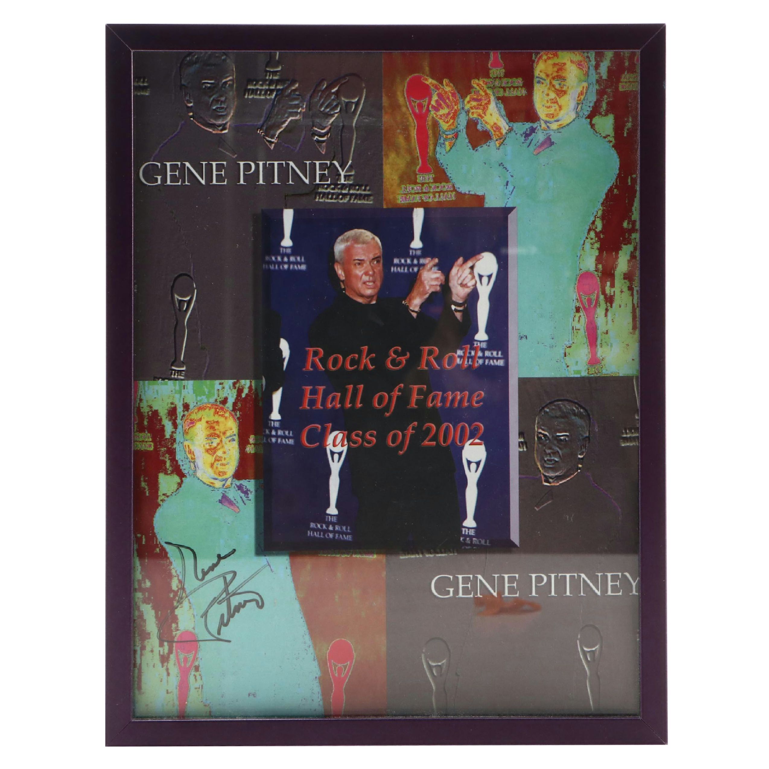 Gene Pitney Signed "Rock & Roll Hall of Fame Class of 2002" Poster
