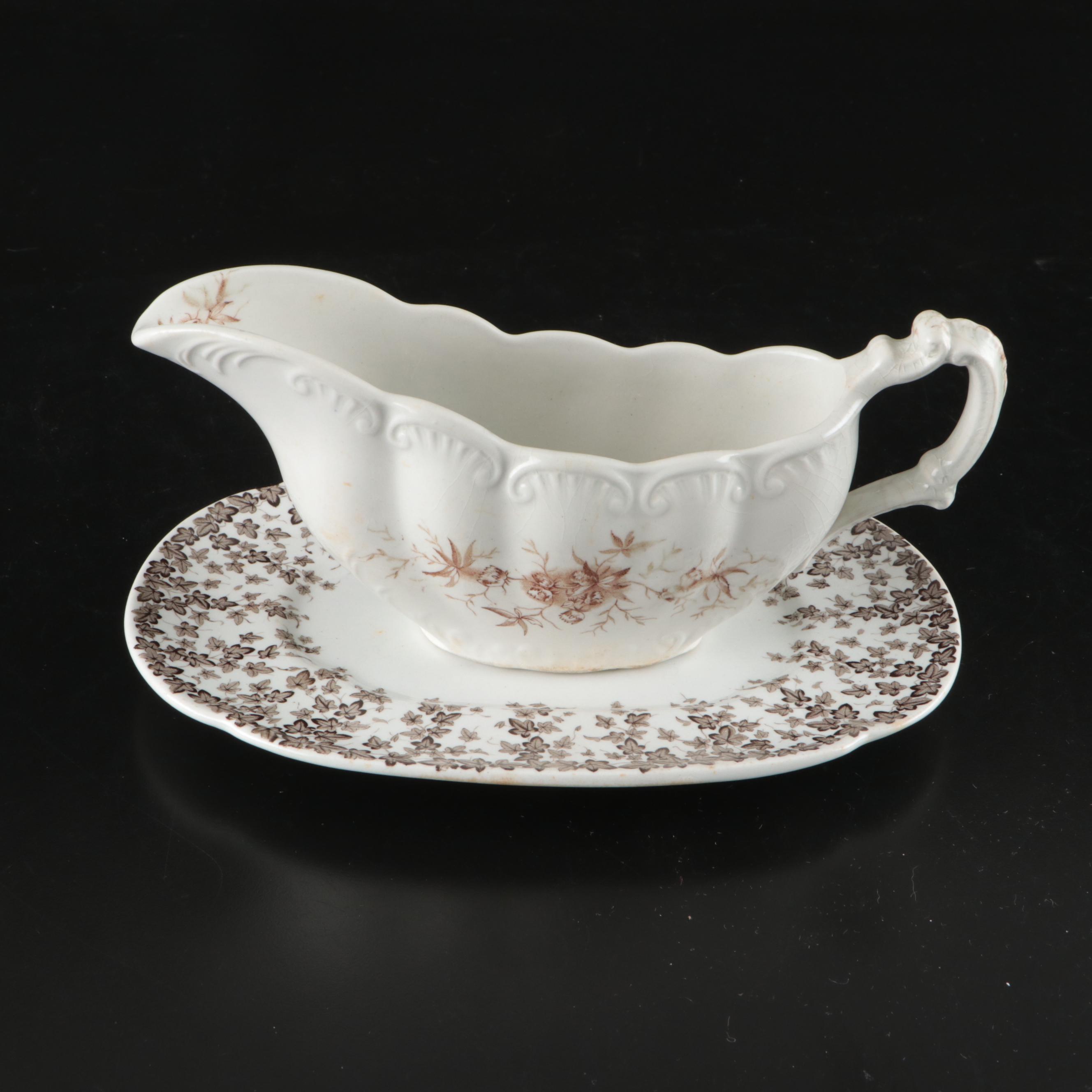 Royal Worcester Floral Ceramic Dinnerware with Other Gravy Boat