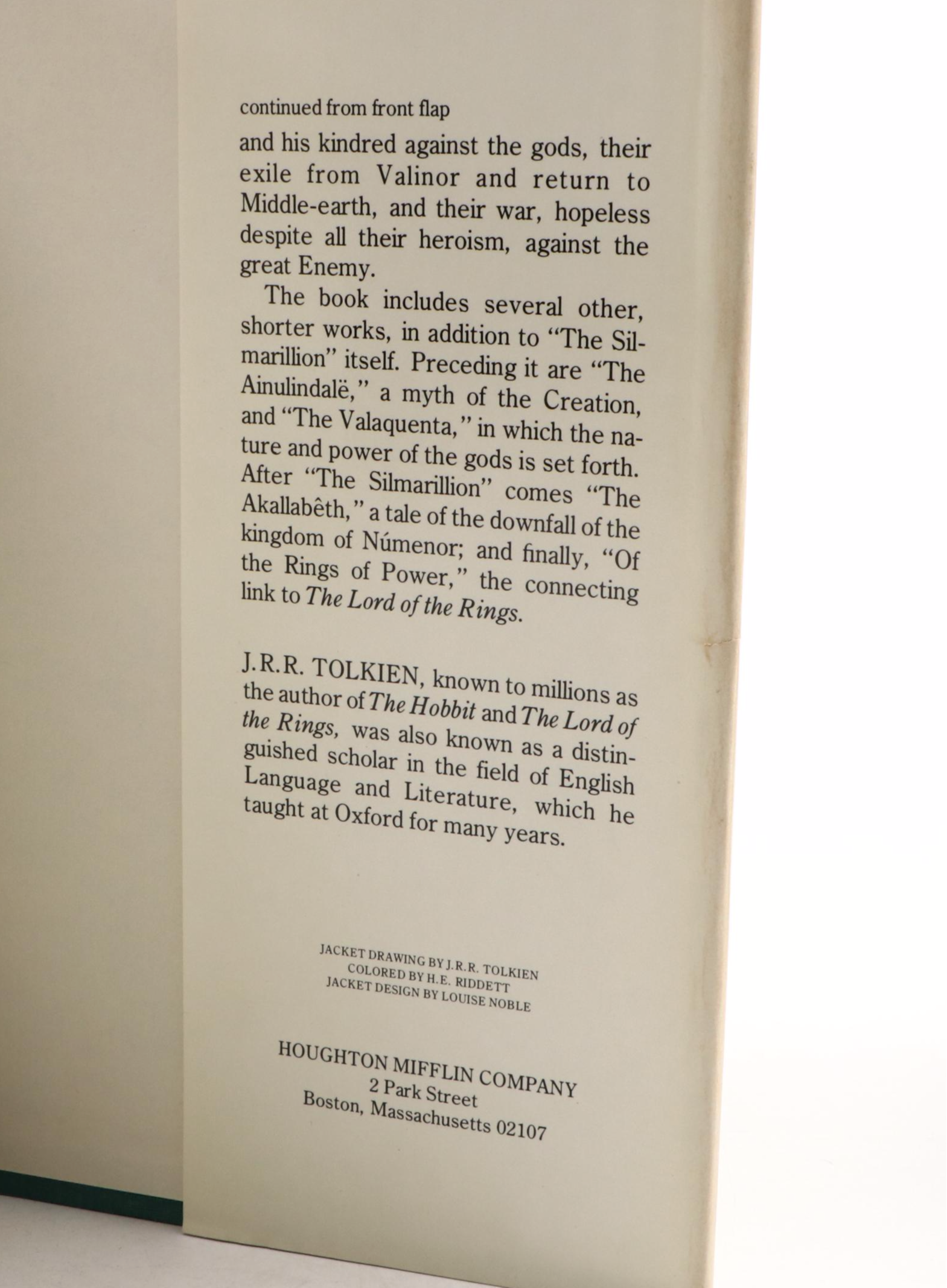 First American Edition "The Silmarillion" by J. R. R. Tolkien with Map, 1977
