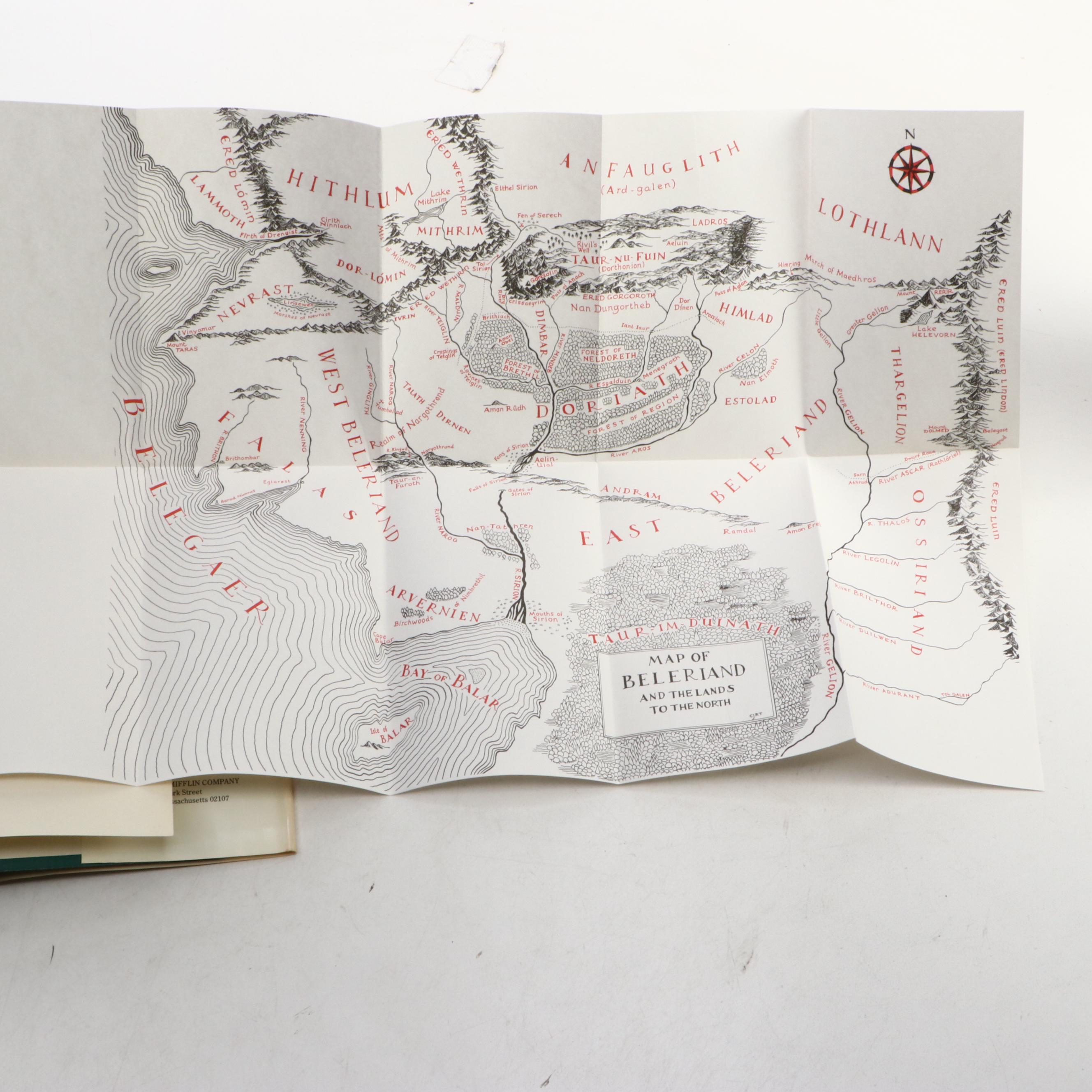 First American Edition "The Silmarillion" by J. R. R. Tolkien with Map, 1977