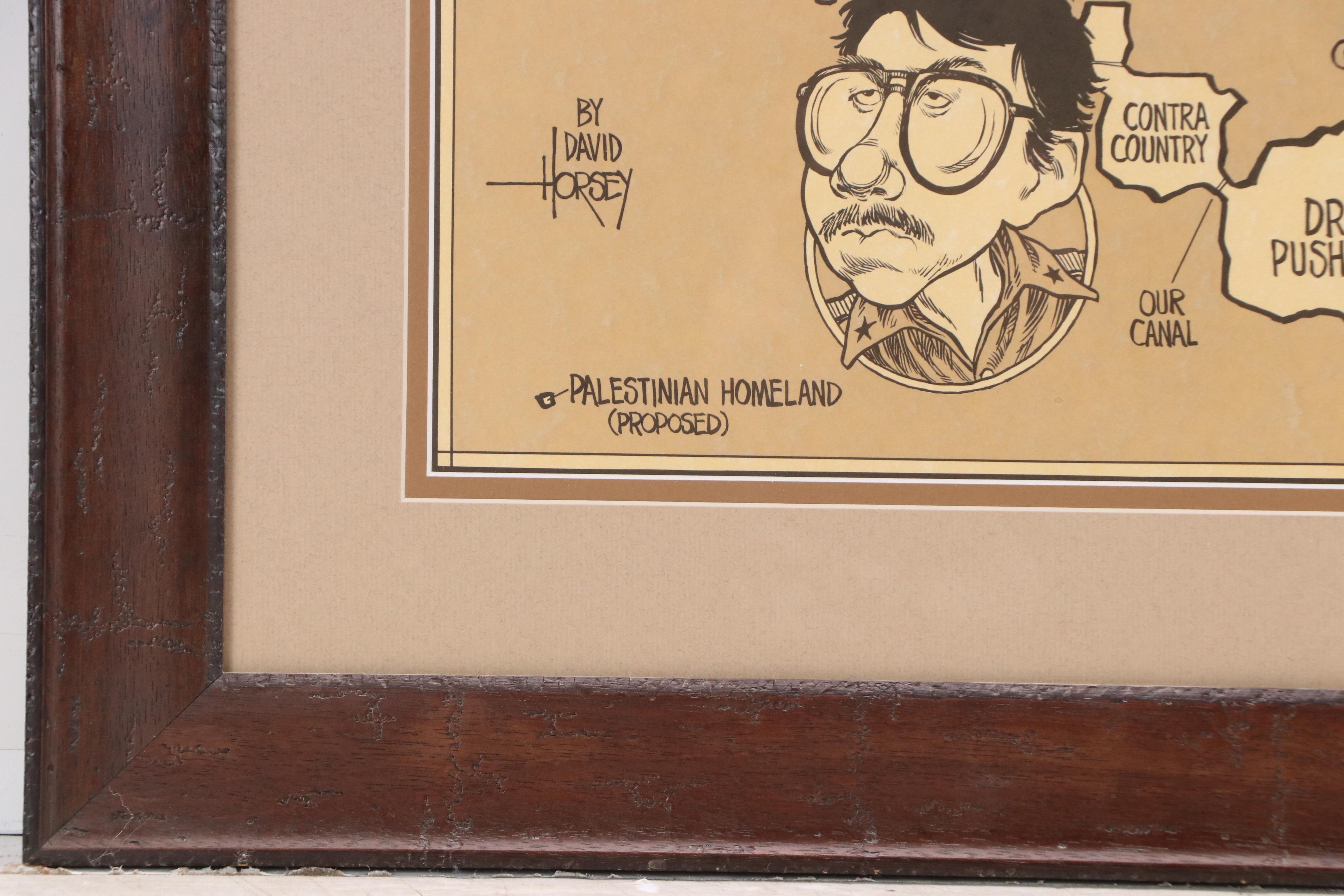 Satirical Map Print After David Horsey "The World According to Ronald Reagan"