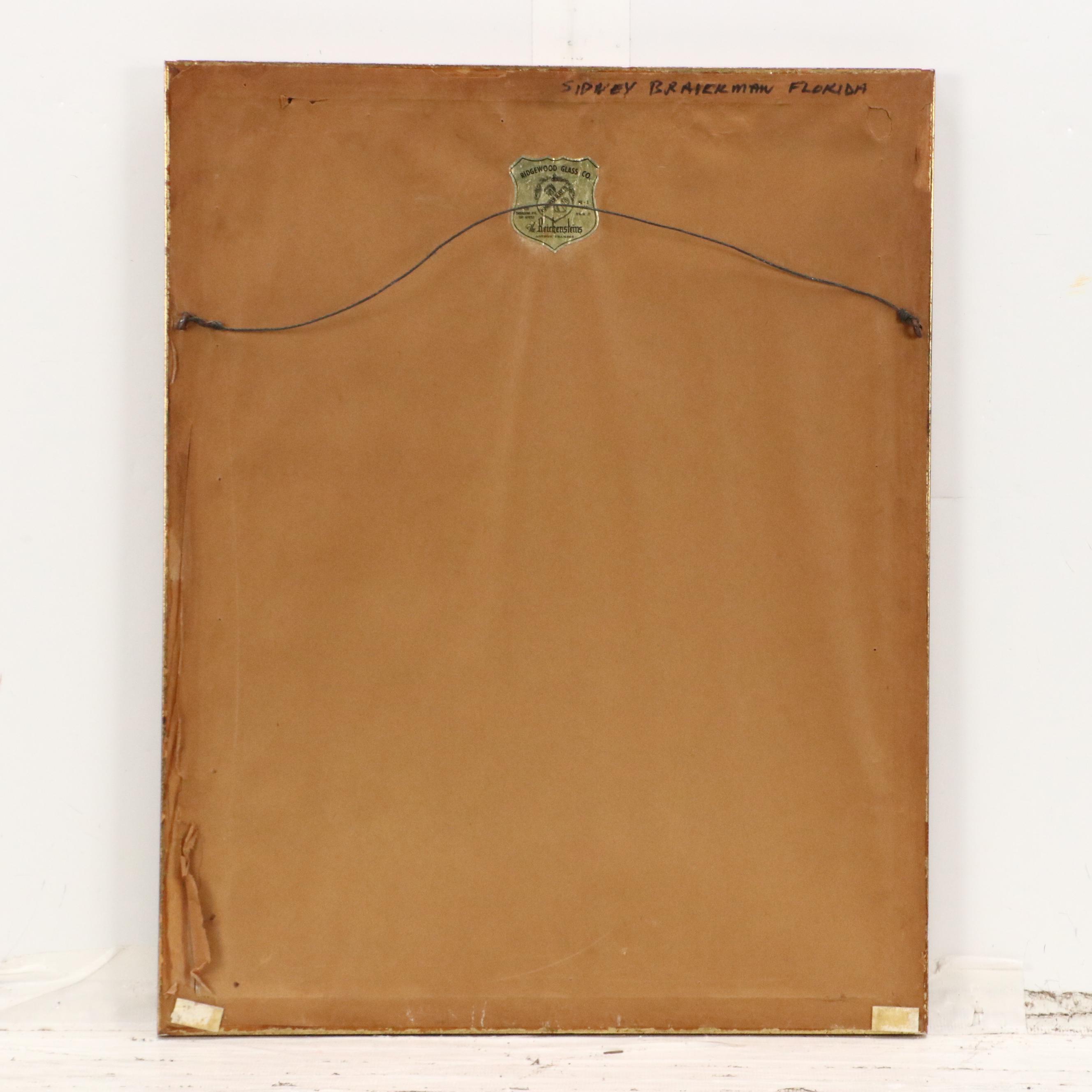 Sidney Braverman Pastel Drawing of Nocturne Street Scene, 1966