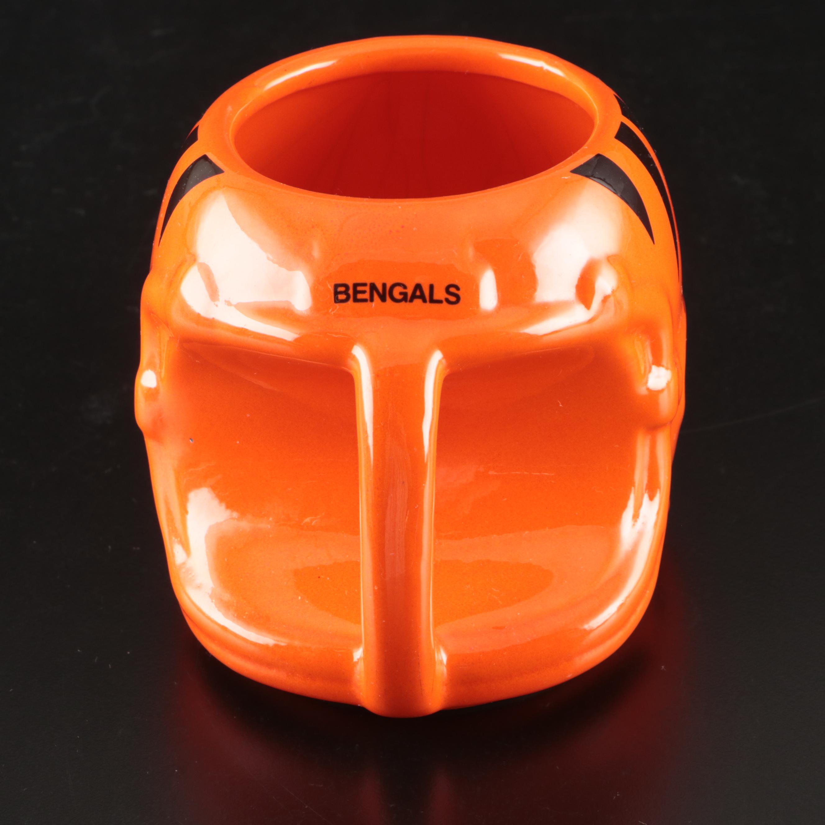 Cincinnati Bengals Glass Tumblers with Ceramic Tiger and Mug
