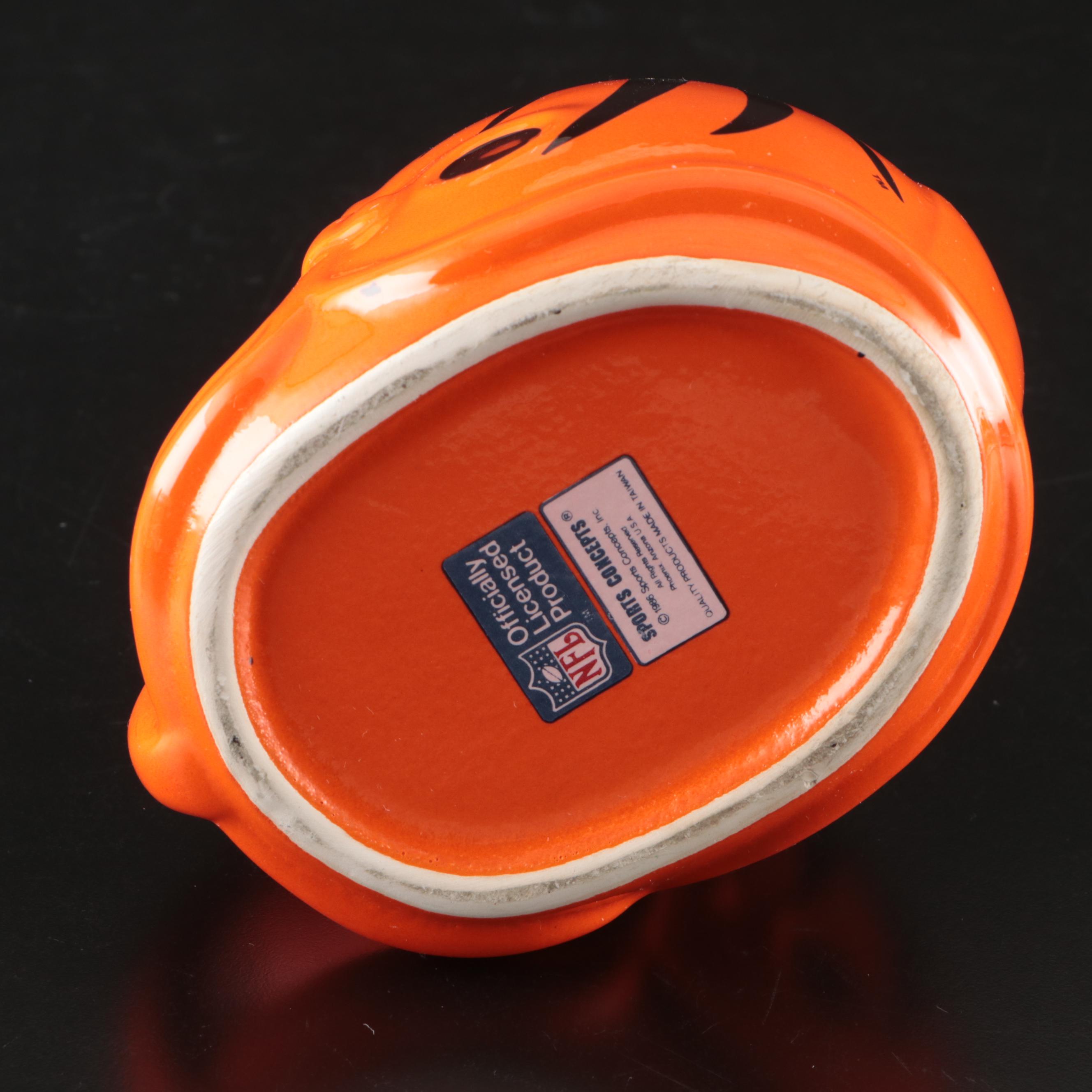 Cincinnati Bengals Glass Tumblers with Ceramic Tiger and Mug