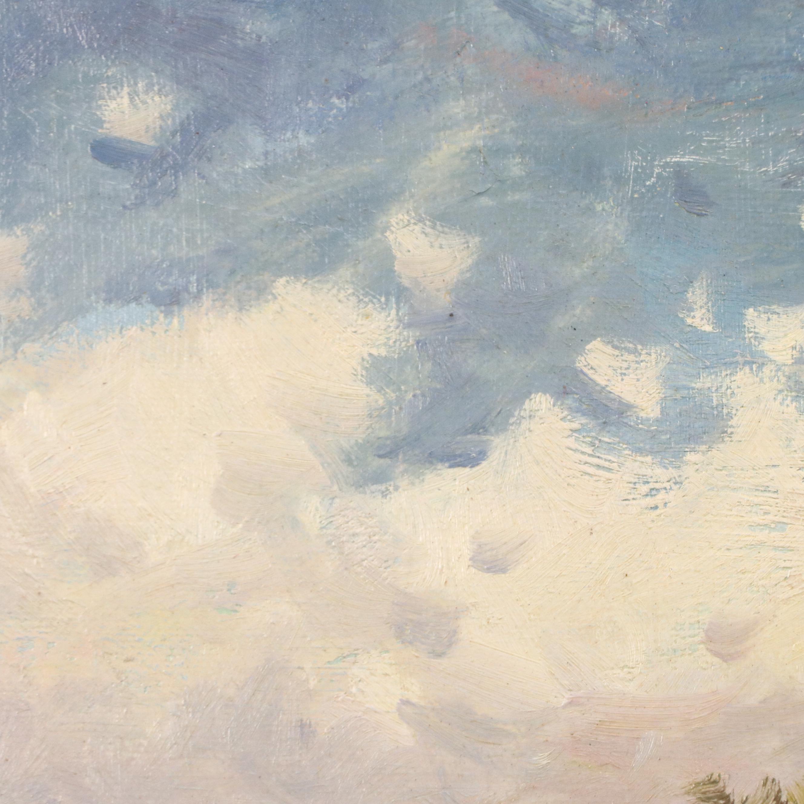 Vincent Lee Parisian Seine River Scene Oil Painting, Late 20th Century