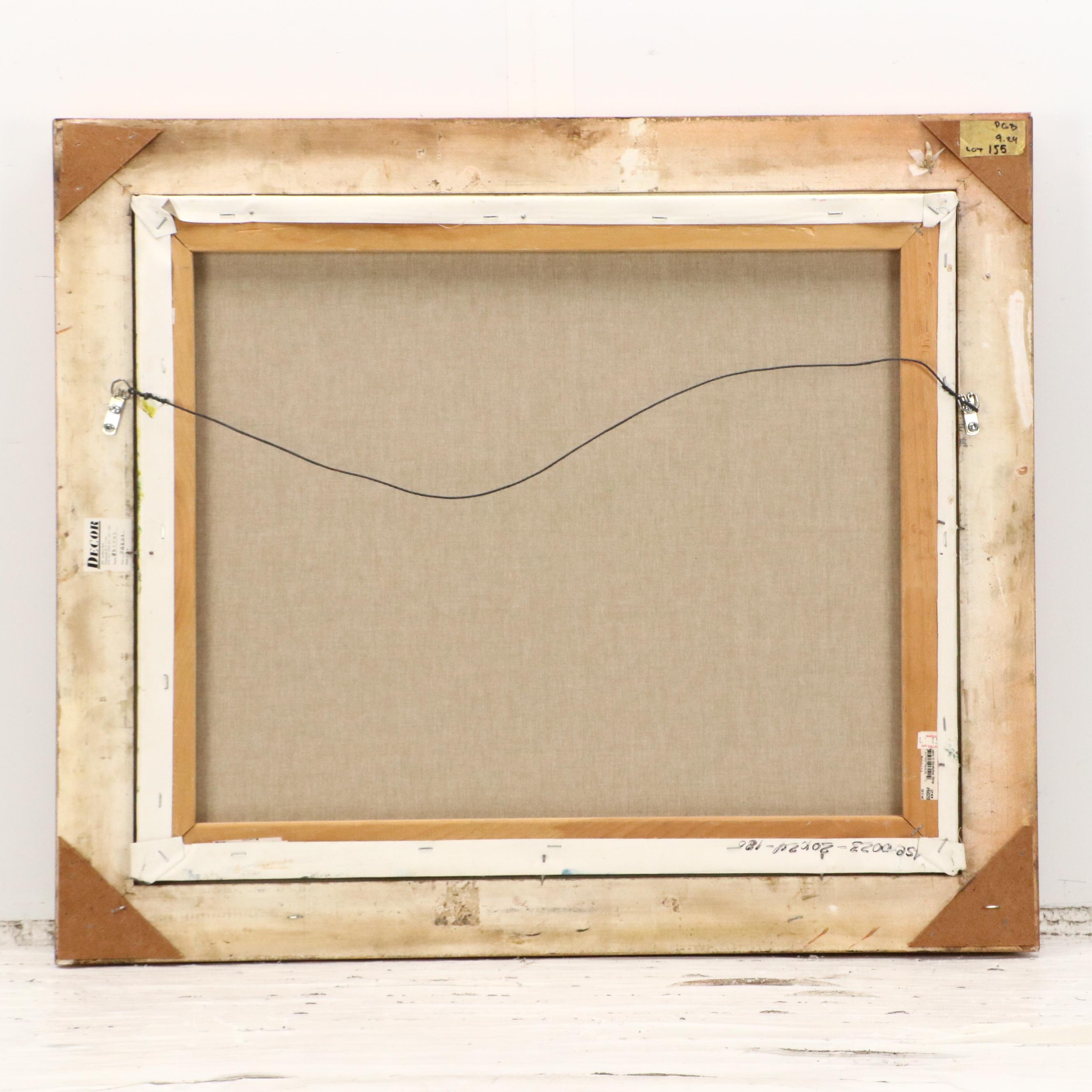 Vincent Lee Parisian Seine River Scene Oil Painting, Late 20th Century