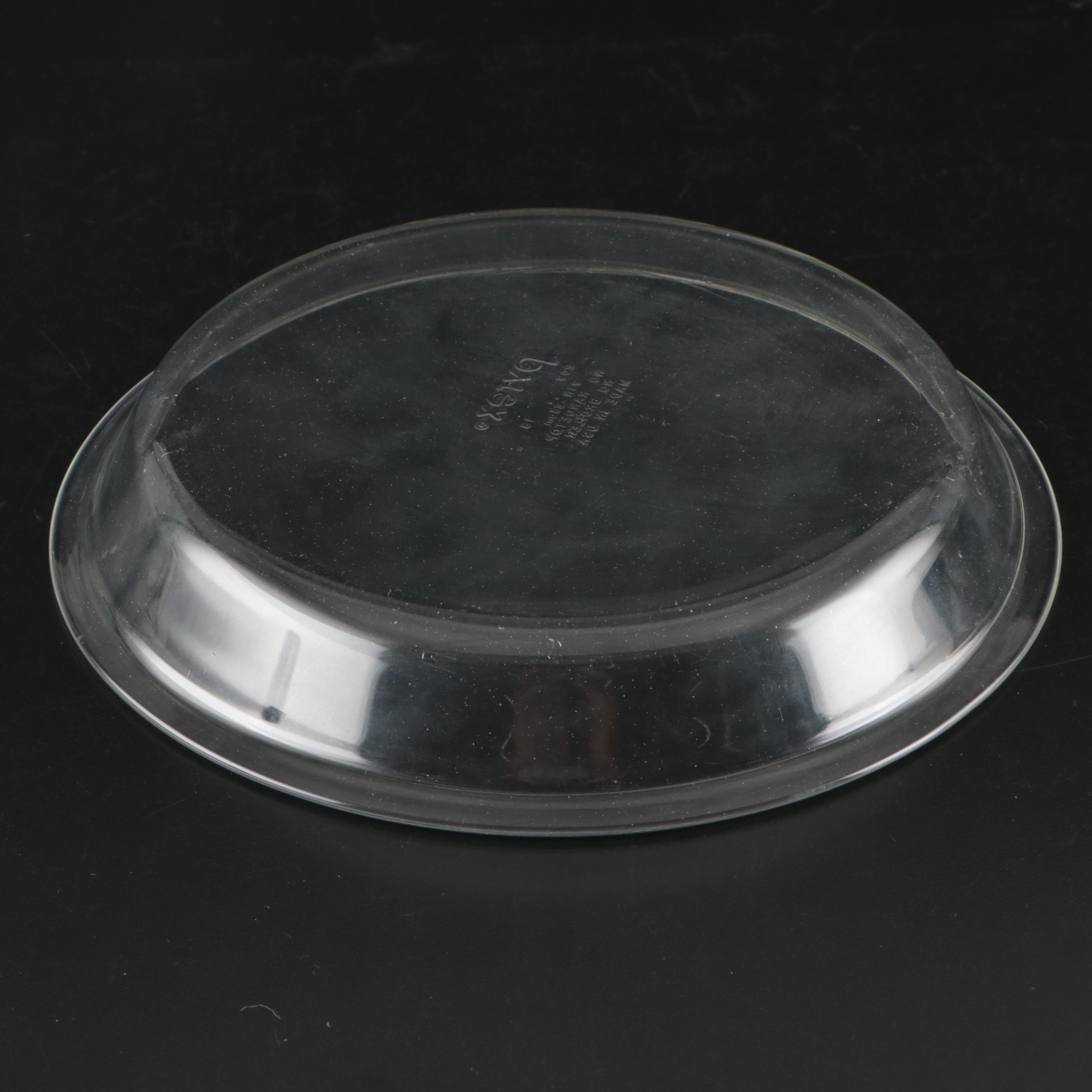 Portuguese Threshold Stoneware Ruffled Pie Dish with Pyrex Glass Baking Dishes