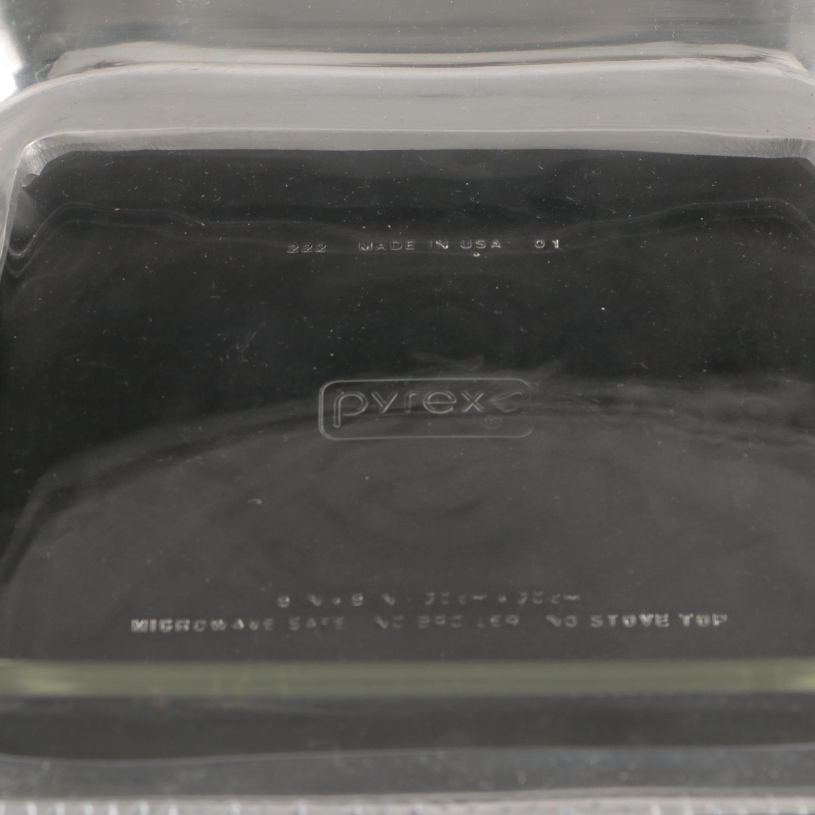 Portuguese Threshold Stoneware Ruffled Pie Dish with Pyrex Glass Baking Dishes