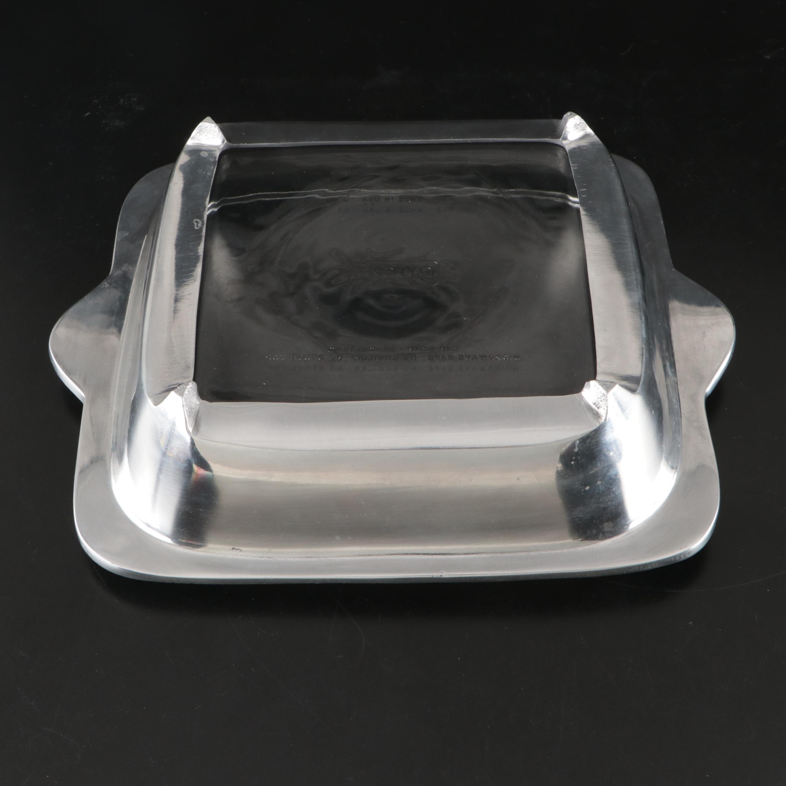 Portuguese Threshold Stoneware Ruffled Pie Dish with Pyrex Glass Baking Dishes