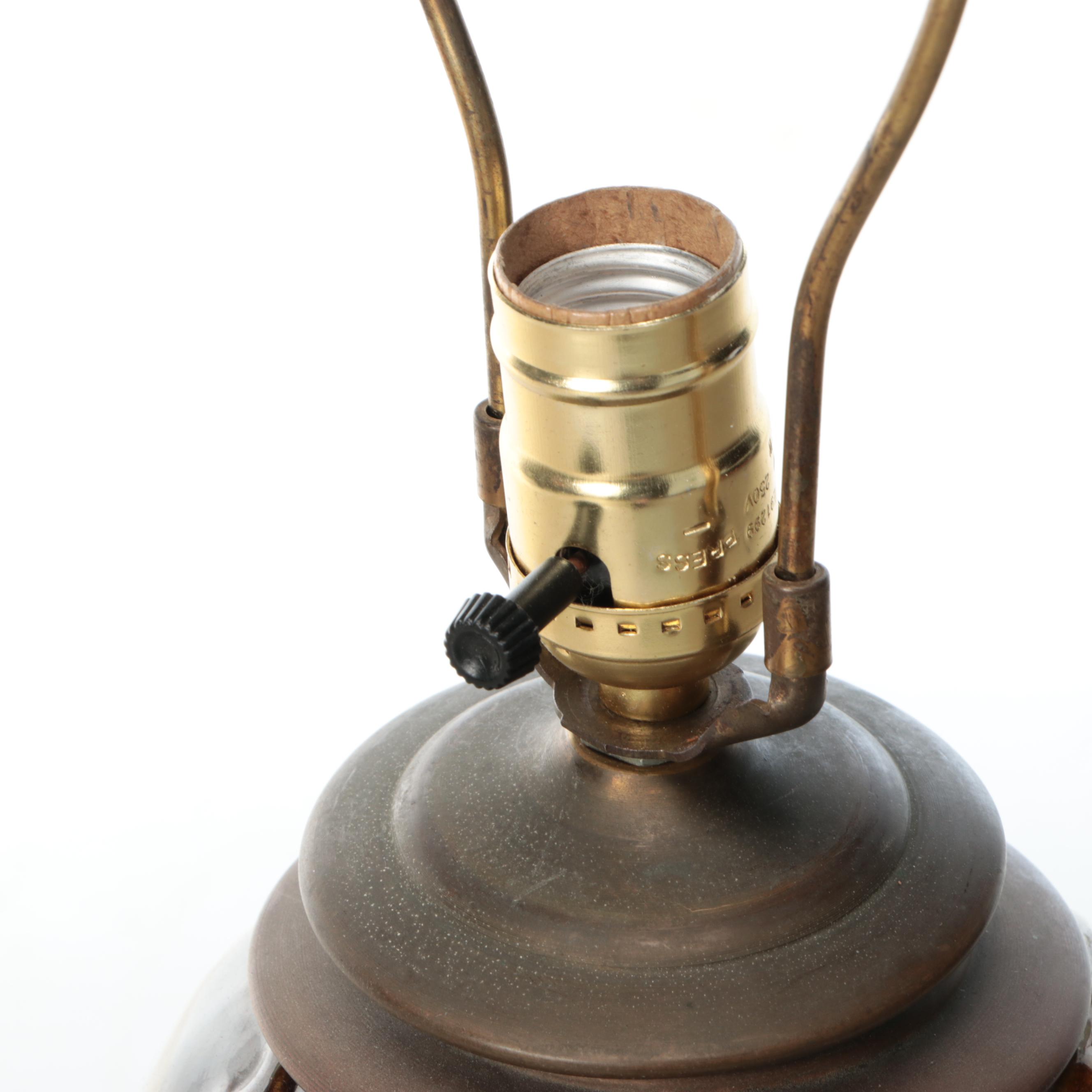 Arabesque and Flora Ceramic Bulb Pillar Table Lamp