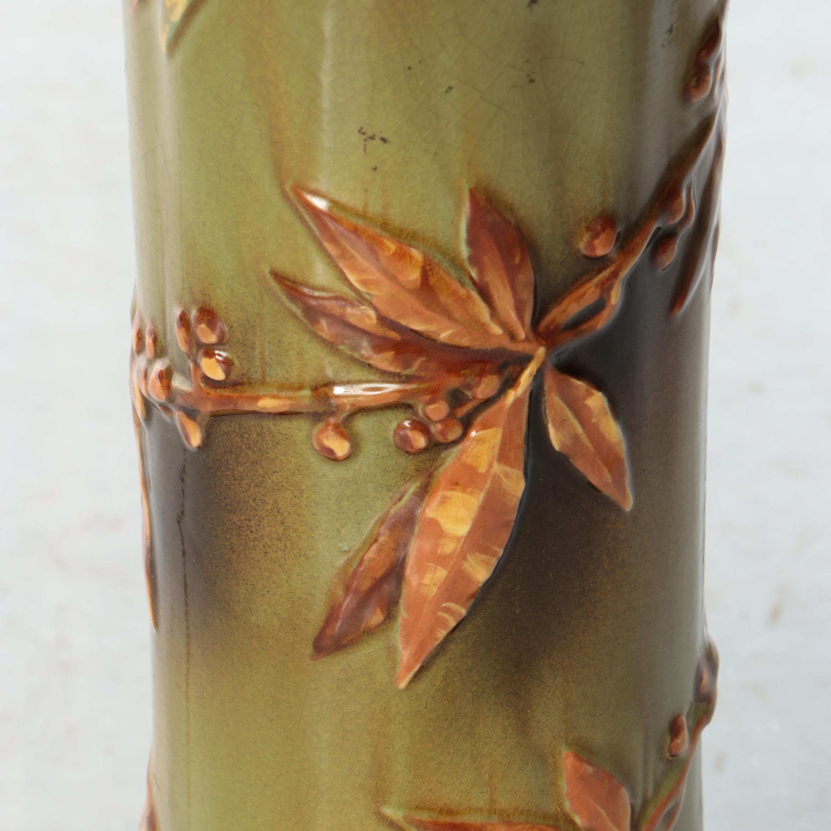 Arabesque and Flora Ceramic Bulb Pillar Table Lamp