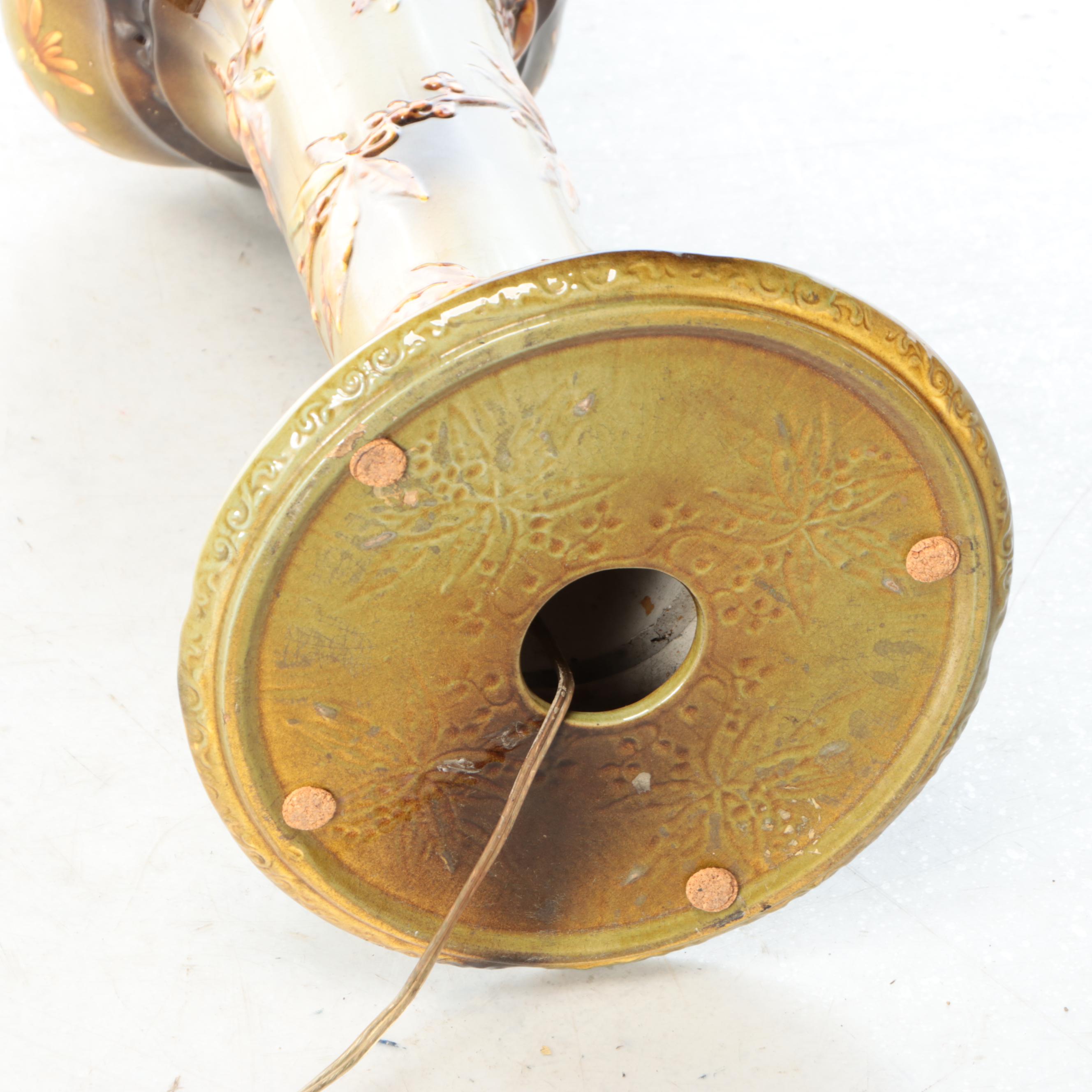 Arabesque and Flora Ceramic Bulb Pillar Table Lamp