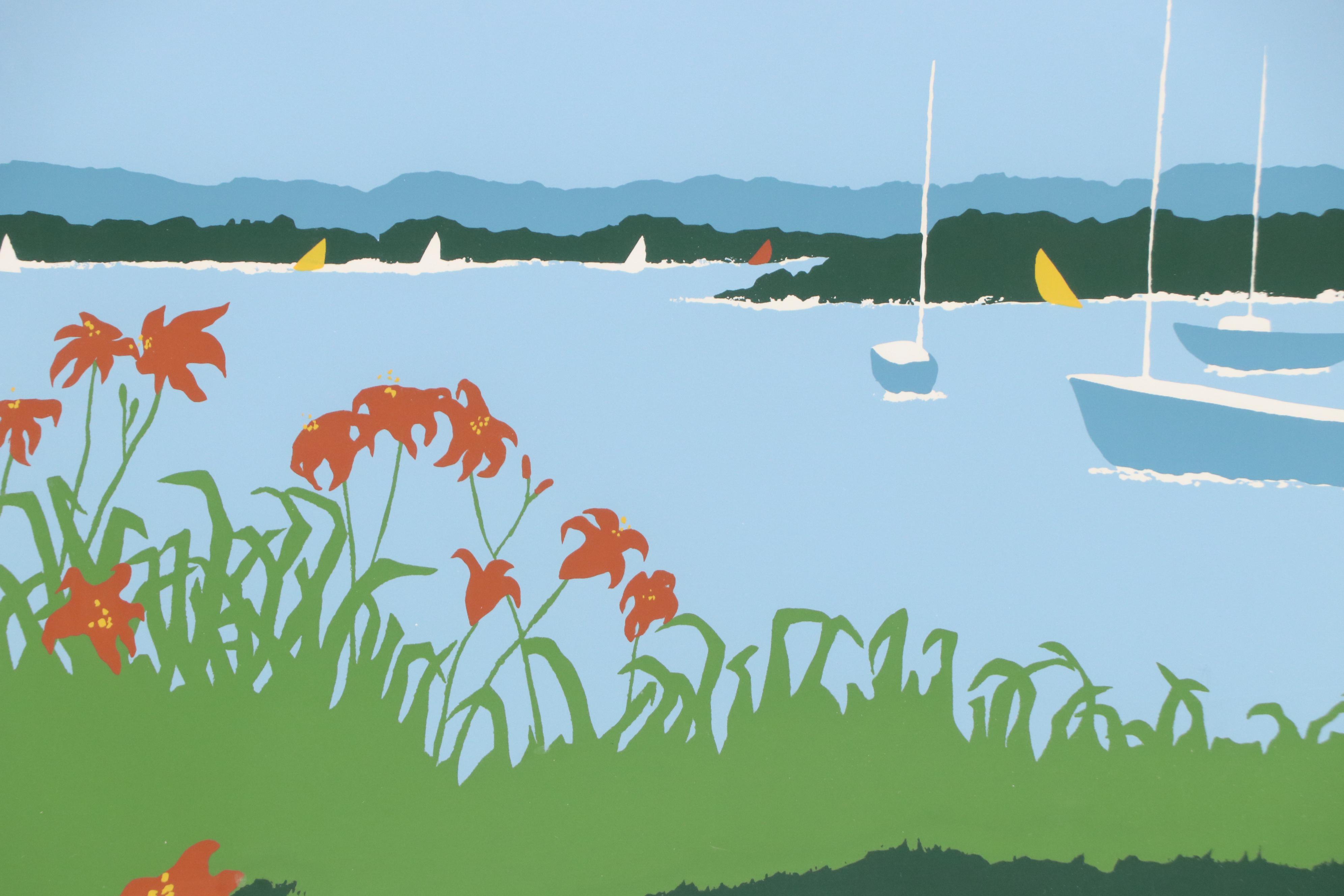Lorna Massie Serigraph "Harbor Lilies," Late 20th Century