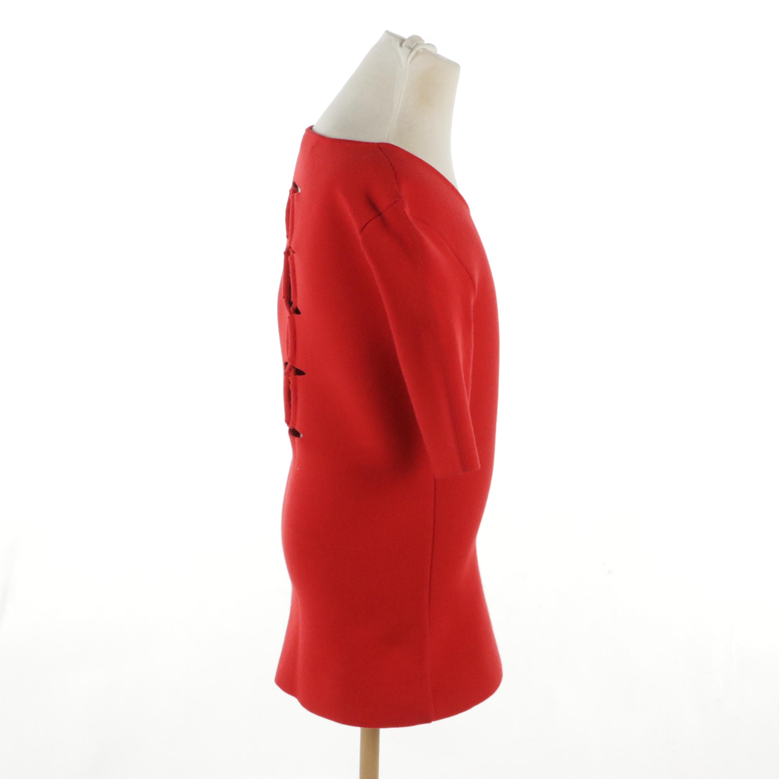 Alexander Wang Red Vermillion Cut-Out Pullover Top with Tag