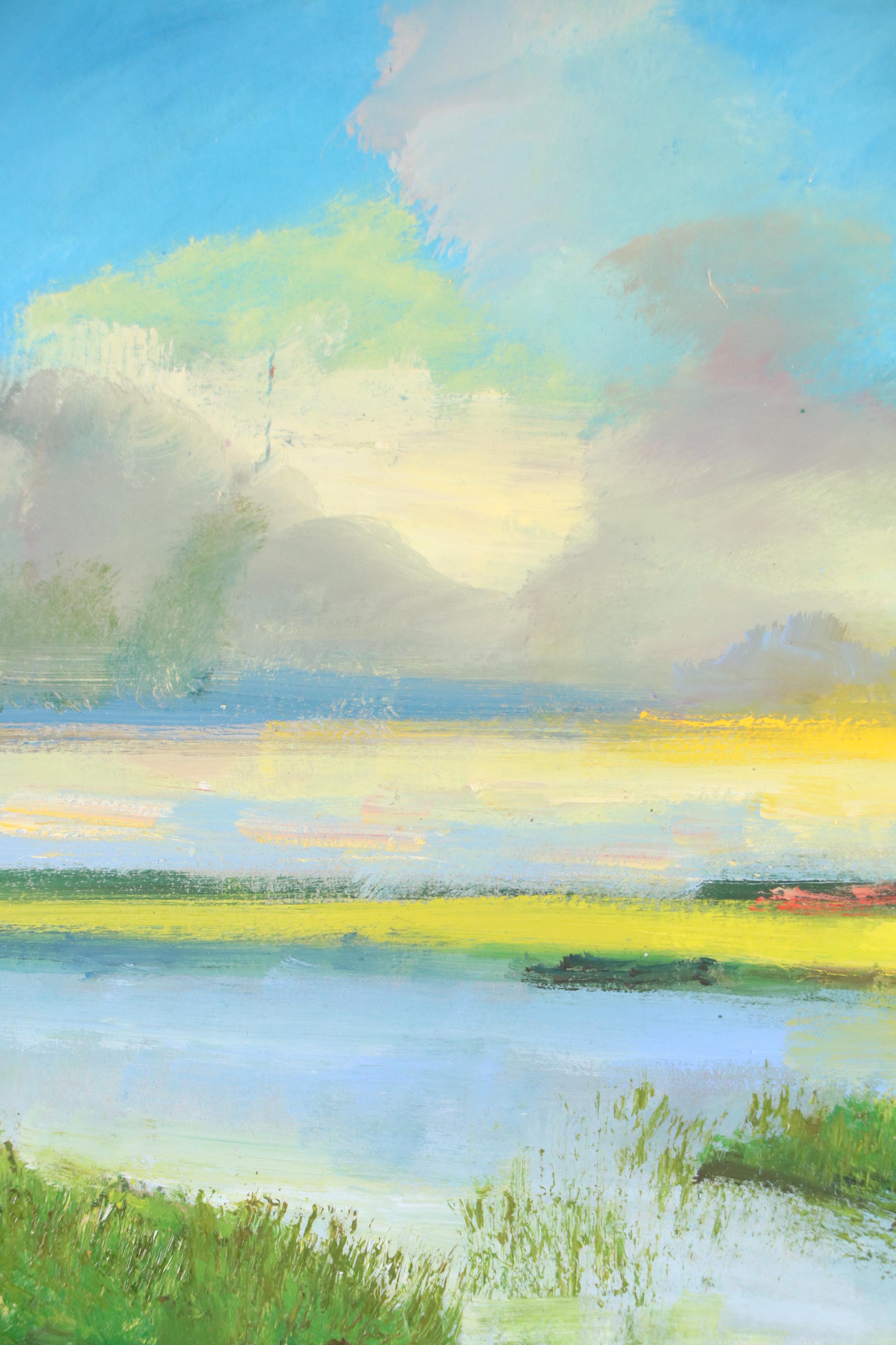 Natalia Demenko Landscape Oil Painting of River, 21st Century