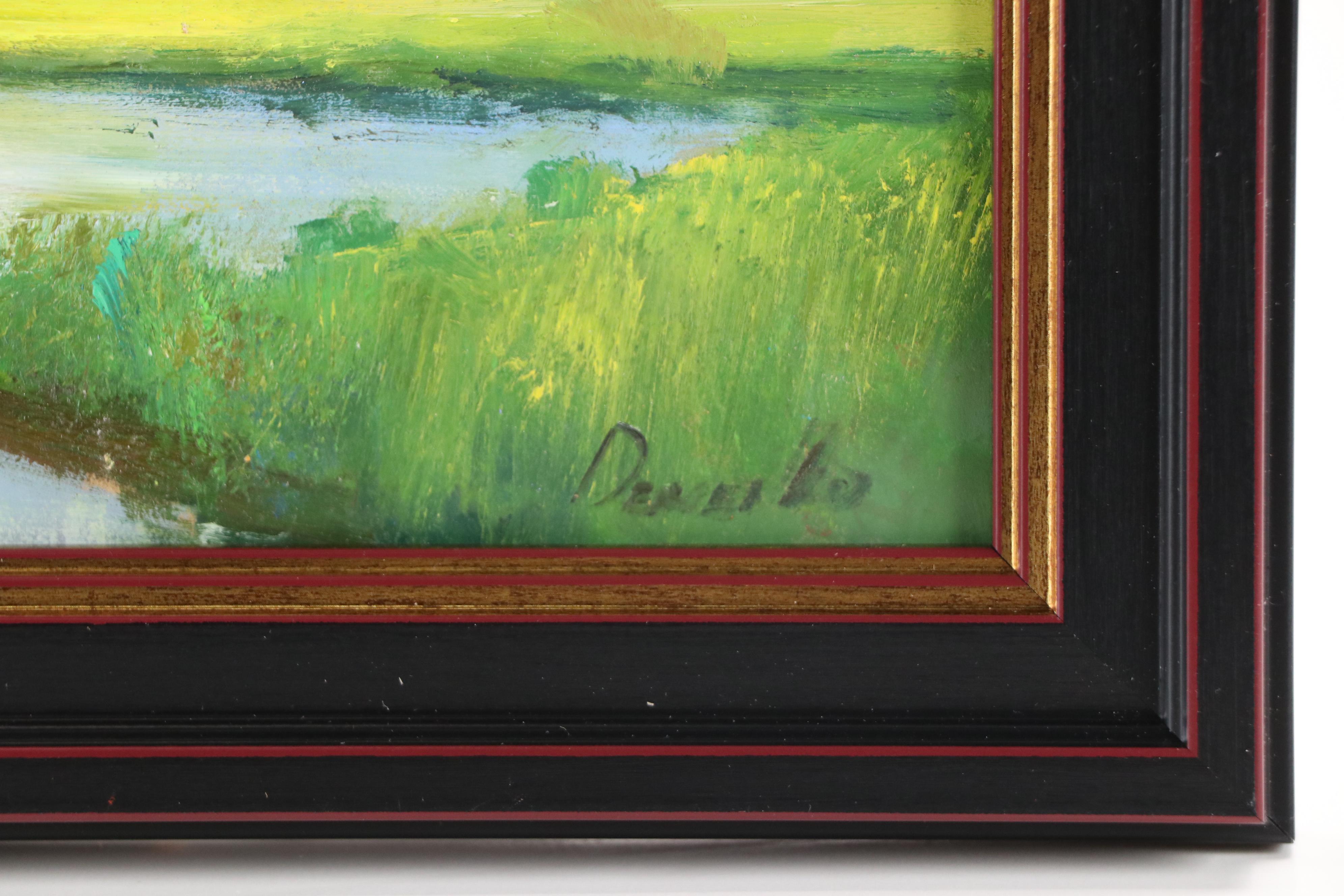 Natalia Demenko Landscape Oil Painting of River, 21st Century