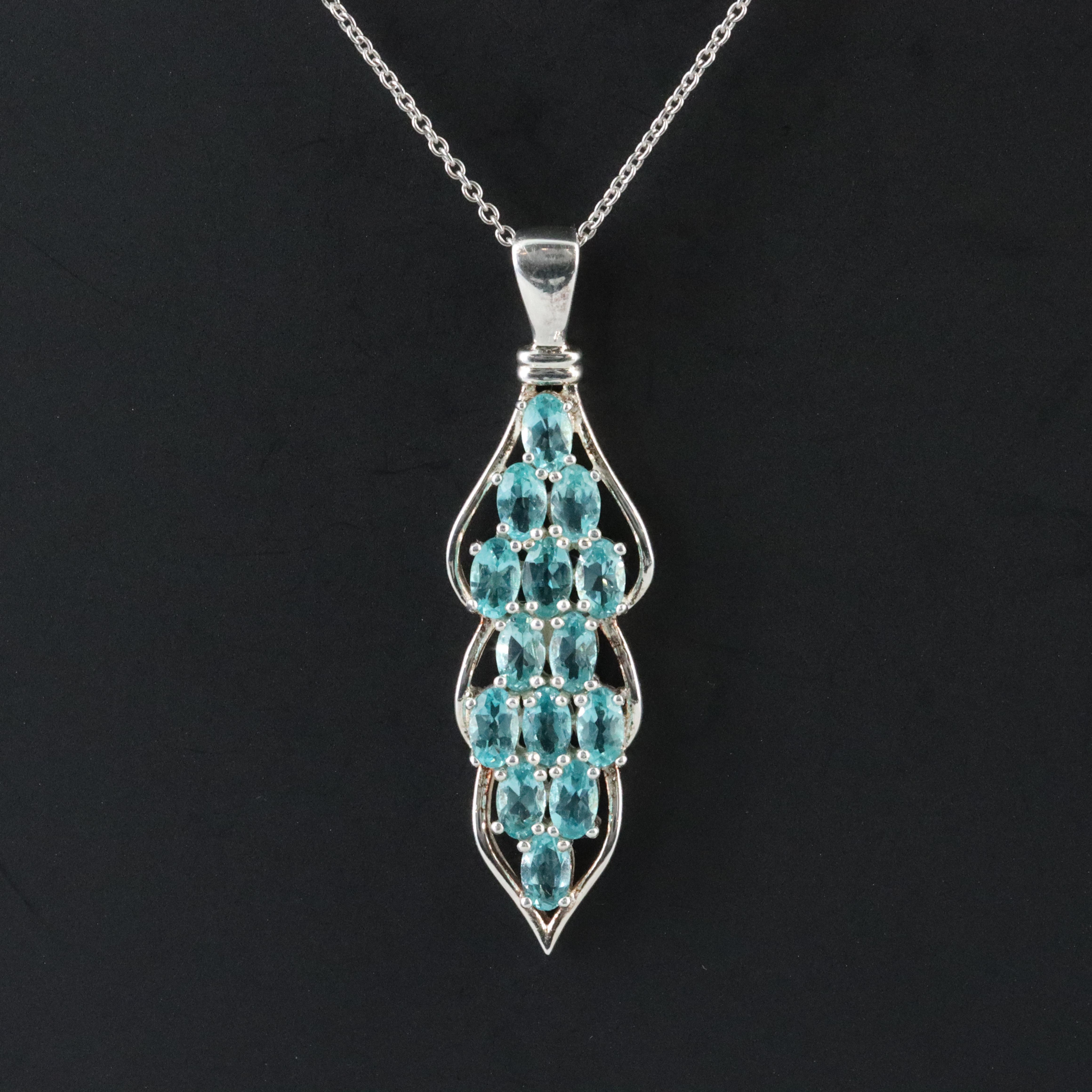 Sterling Apatite Pendant Necklace