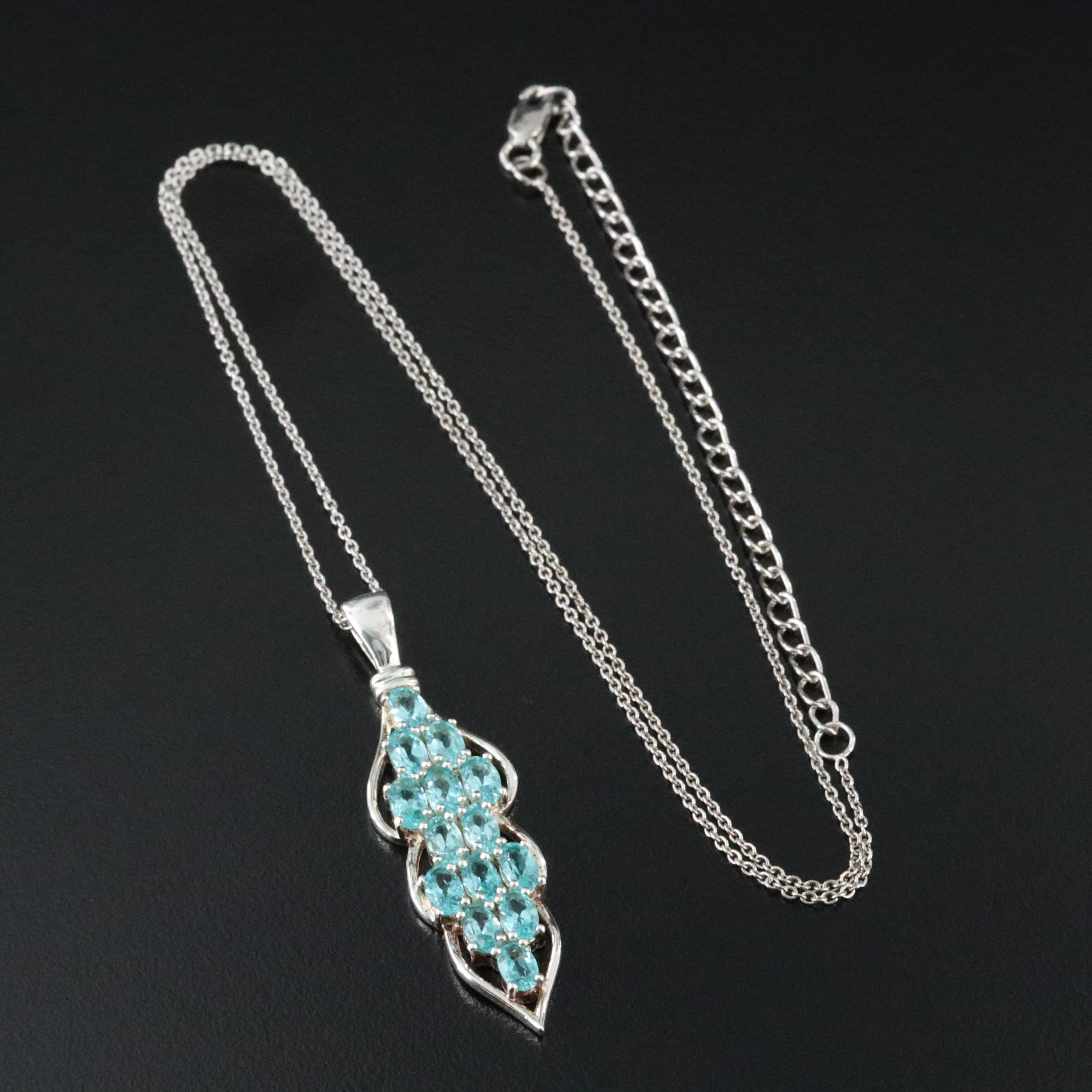 Sterling Apatite Pendant Necklace