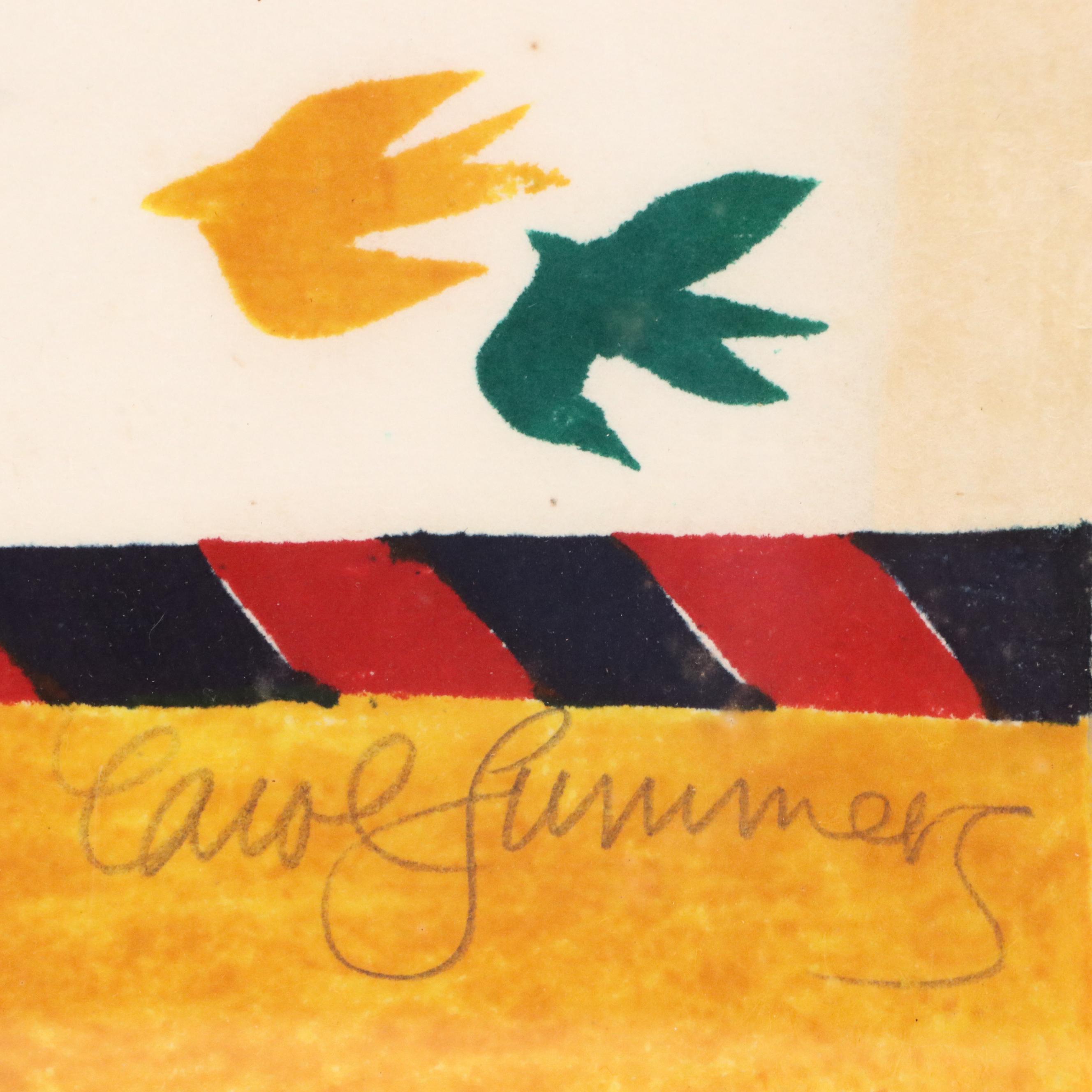 Carol Summer Woodcut "The Raja's Aviary"