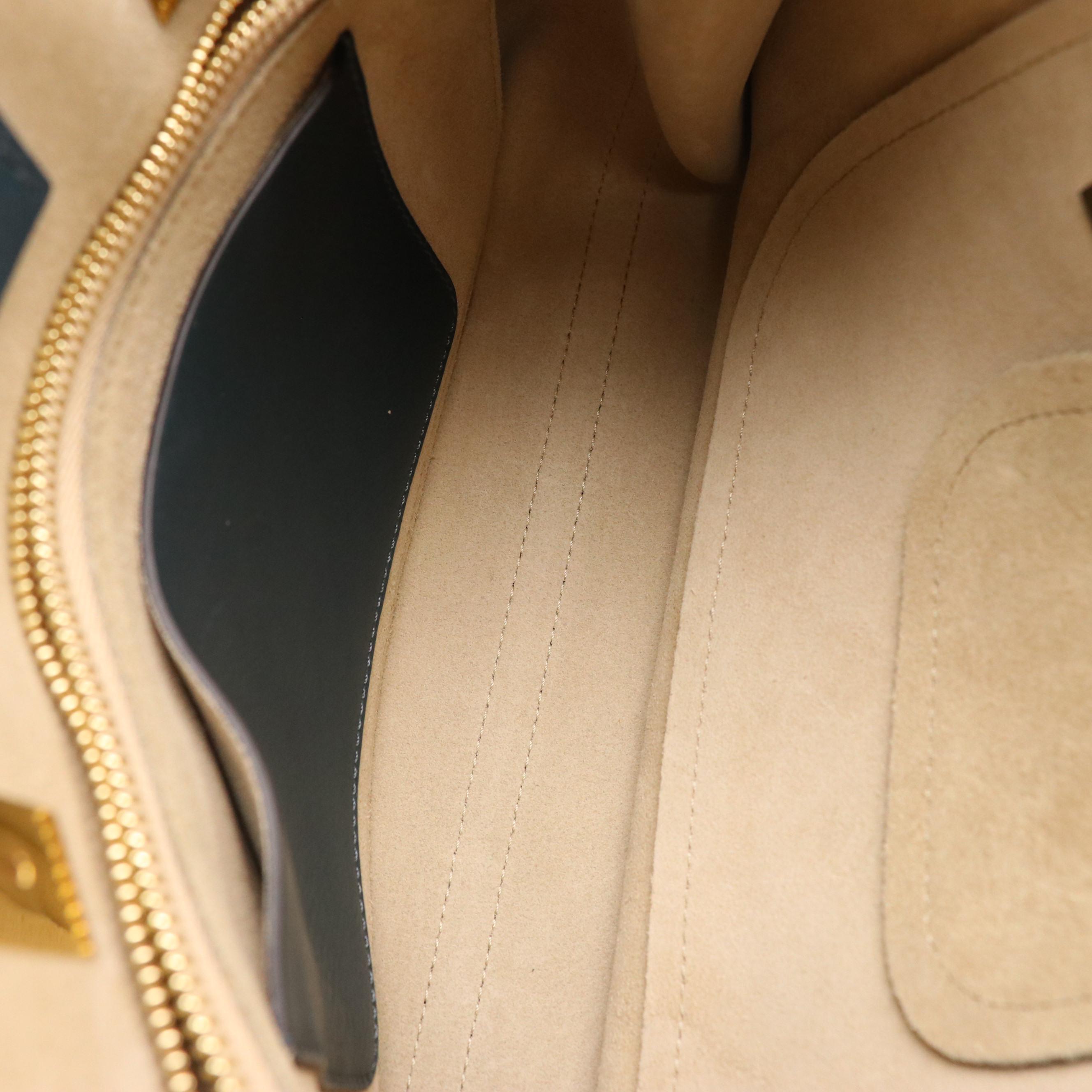 Chloé Hayley Double Carry Satchel Bag in Marine Blue Calfskin Leather