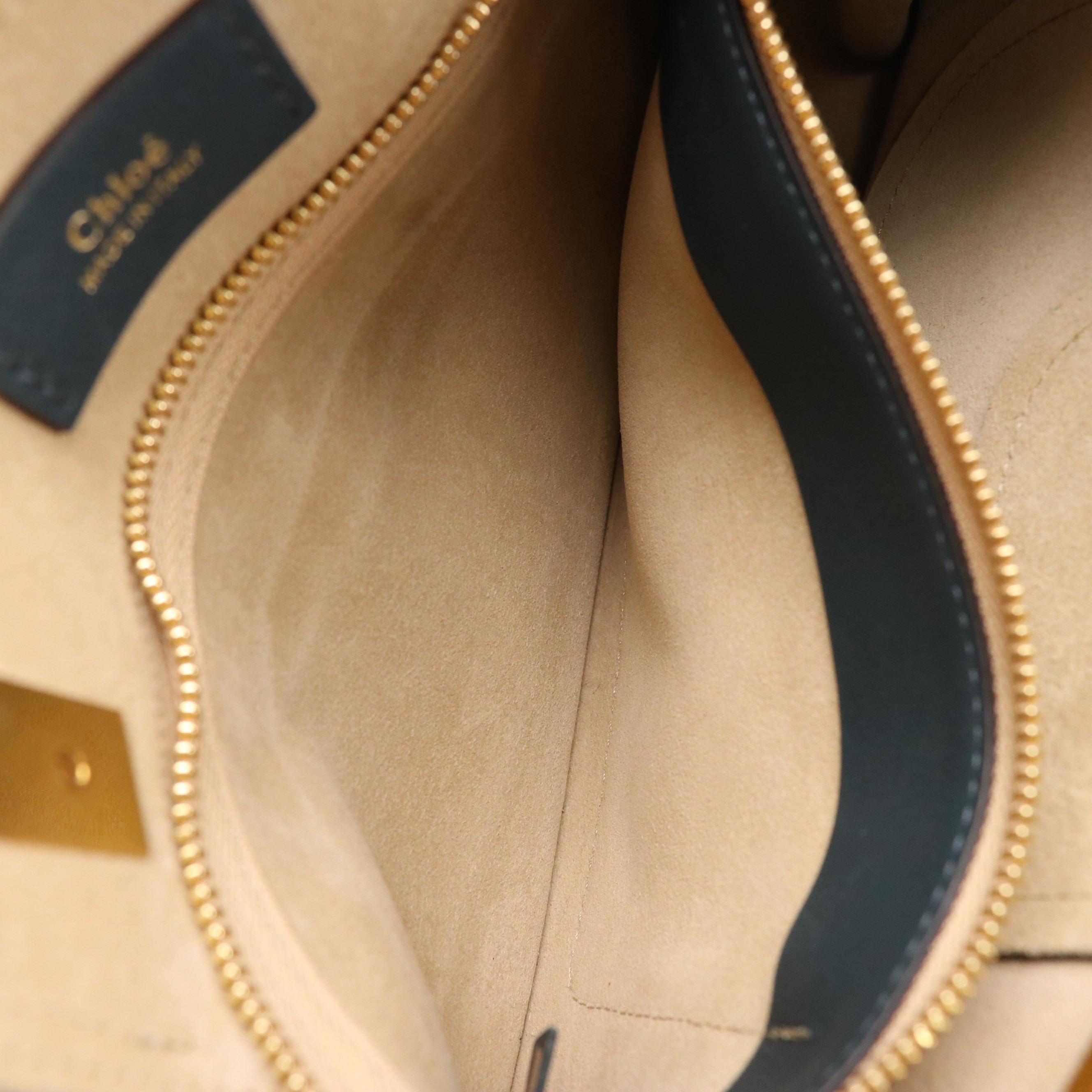 Chloé Hayley Double Carry Satchel Bag in Marine Blue Calfskin Leather