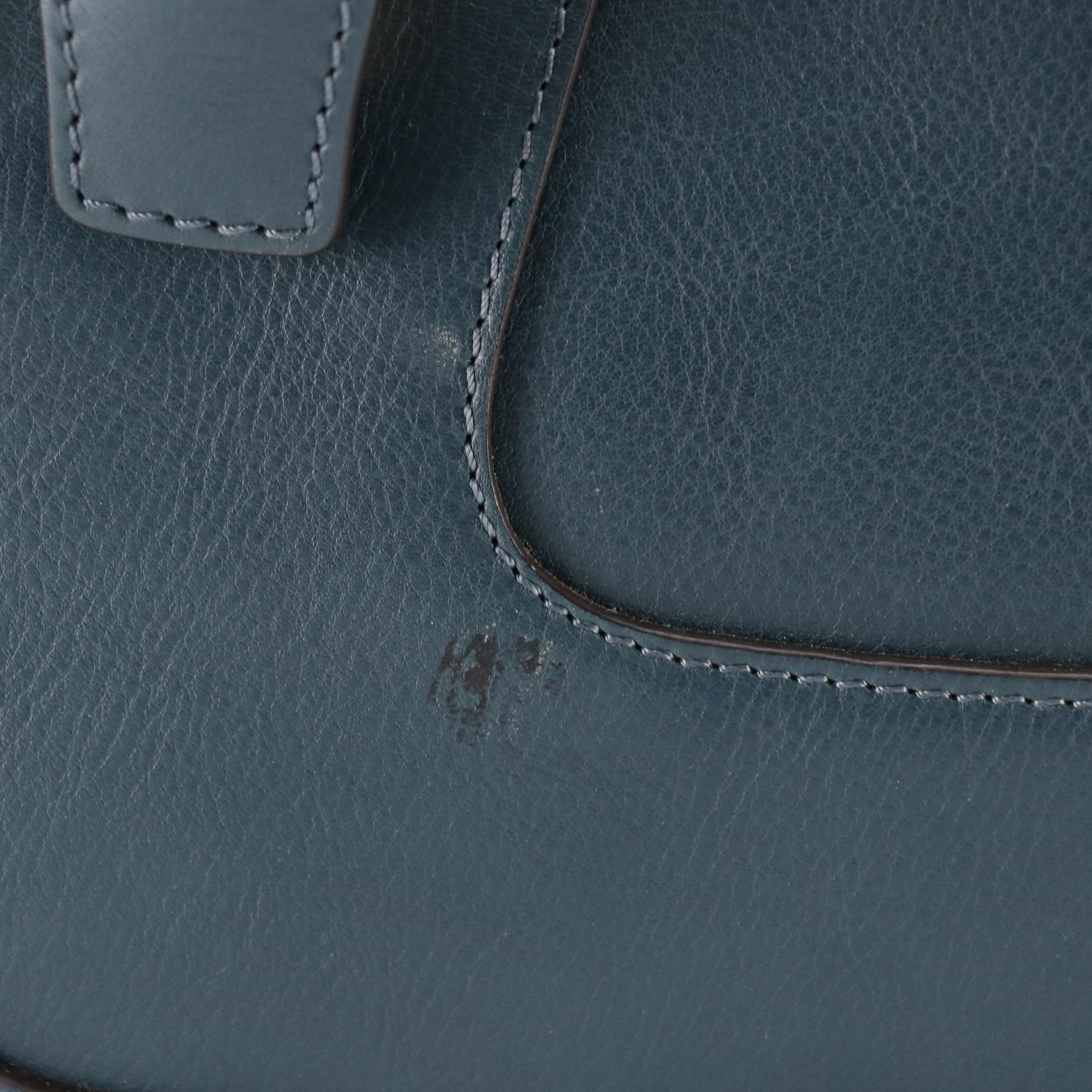 Chloé Hayley Double Carry Satchel Bag in Marine Blue Calfskin Leather