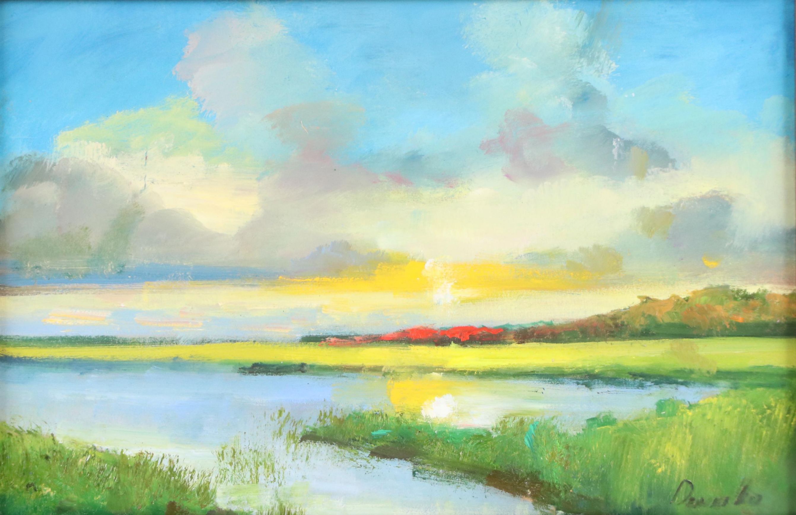 Natalia Demenko Landscape Oil Painting of River, 21st Century