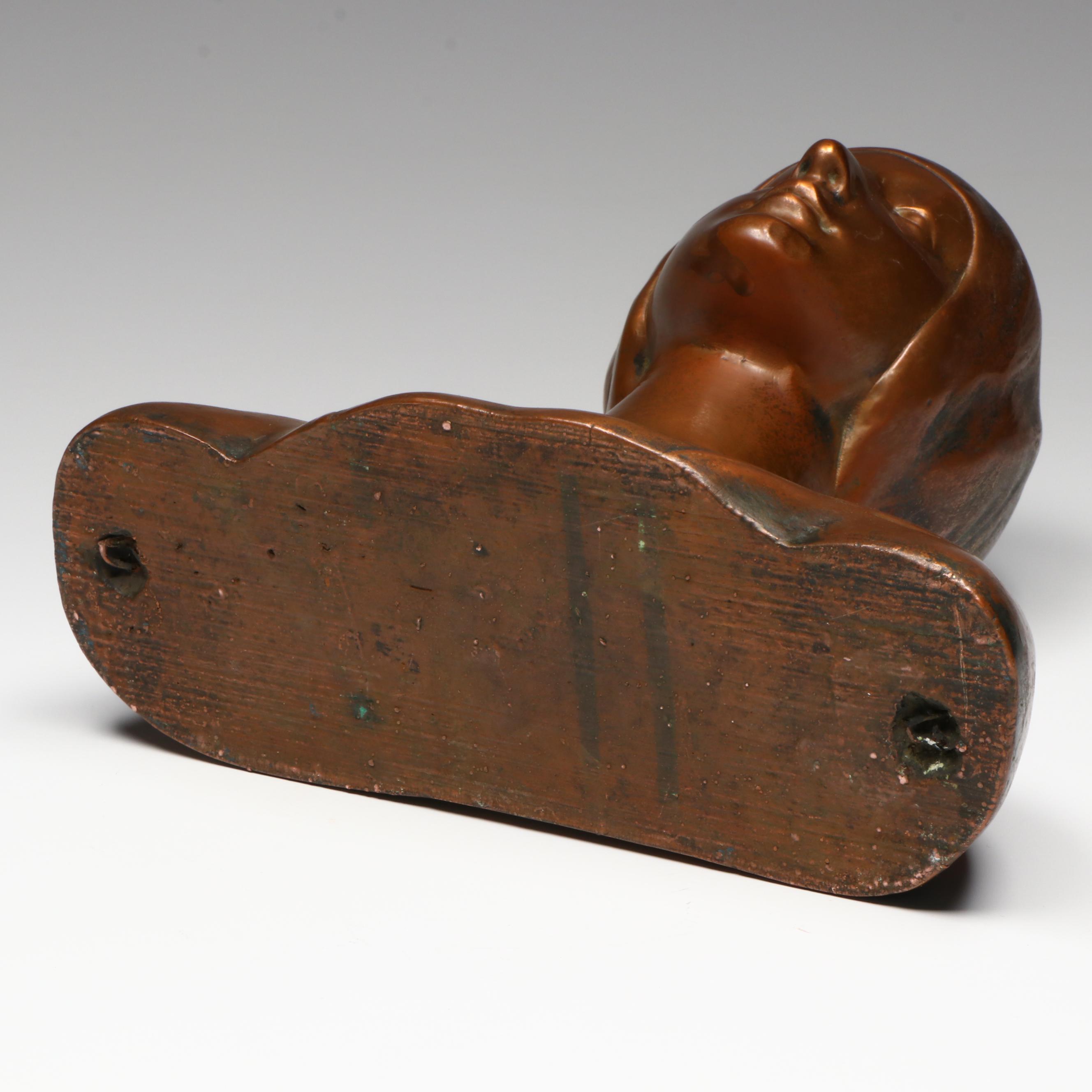 Pompeian Bronze Co. Art Deco Bronze Bust of Woman, Early 20th Century