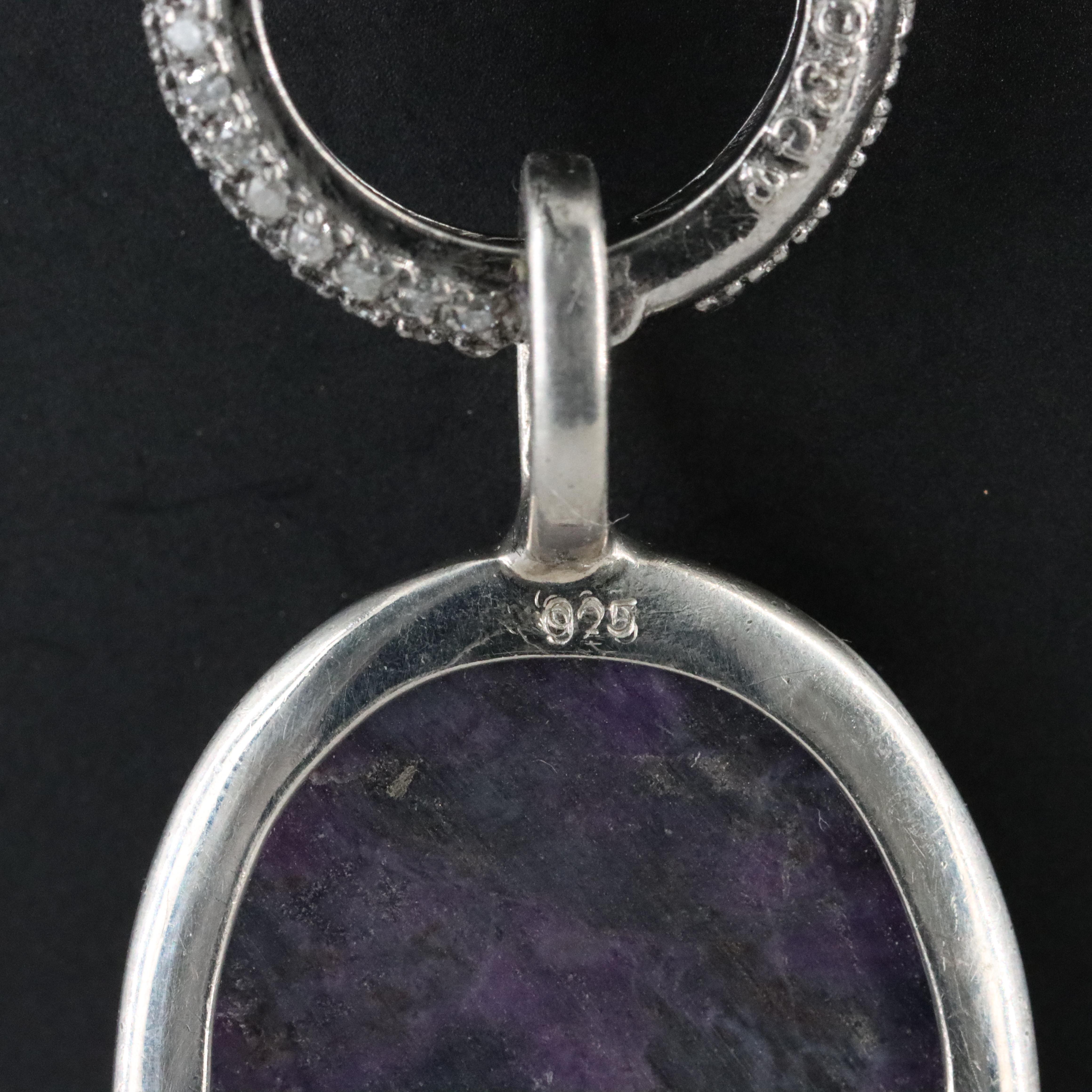 Sheryl Lowe Sterling Sugilite and Diamond Necklace and Pendant