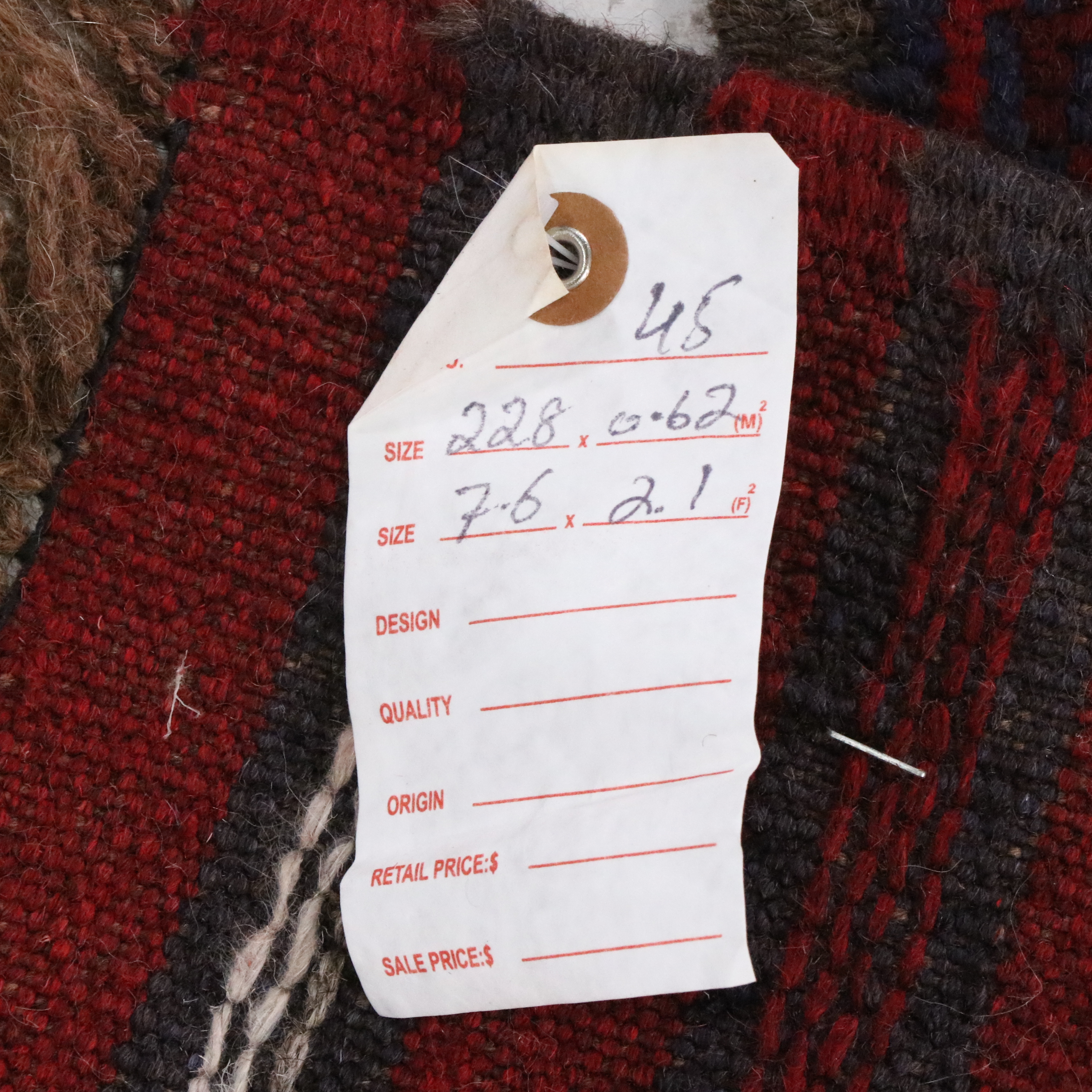 2'1 x 7'7 Handwoven Afghan Mashwani Carpet Runner