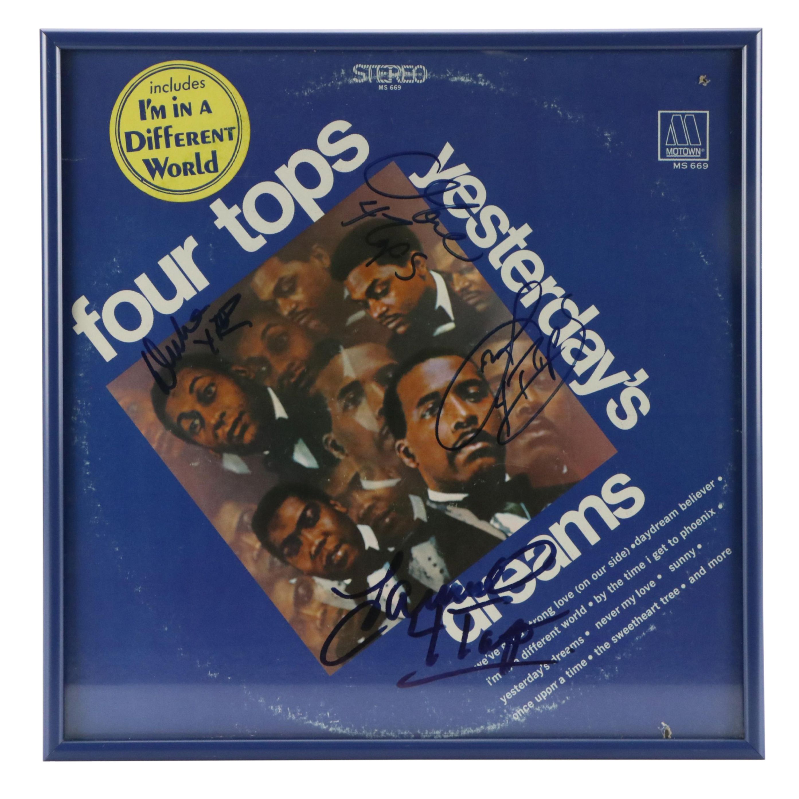 Four Tops Signed "Yesterday's Dreams" Record Sleeve