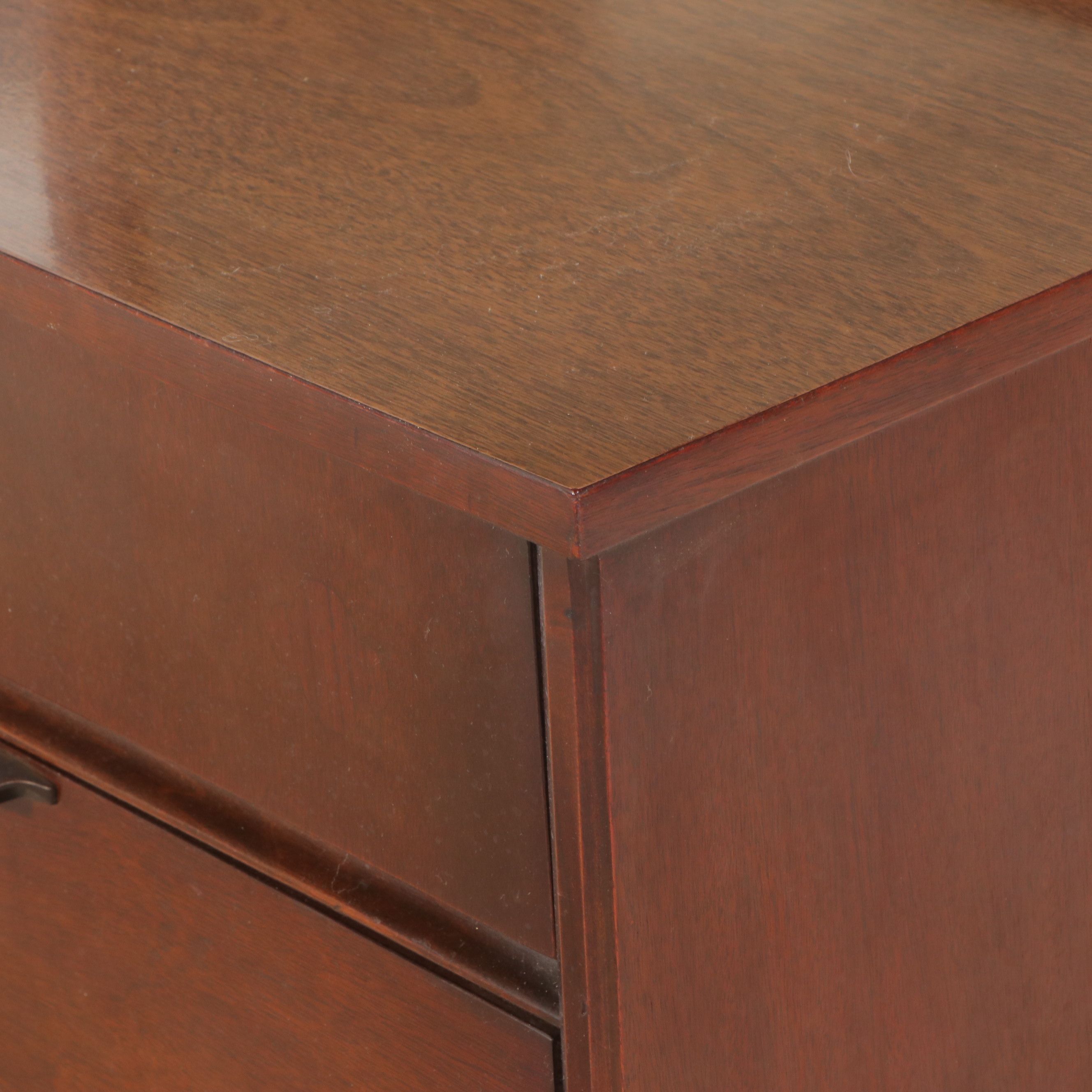 Bassett Furniture Mid Century Modern Walnut Dresser with Mirror, Mid-20th C.