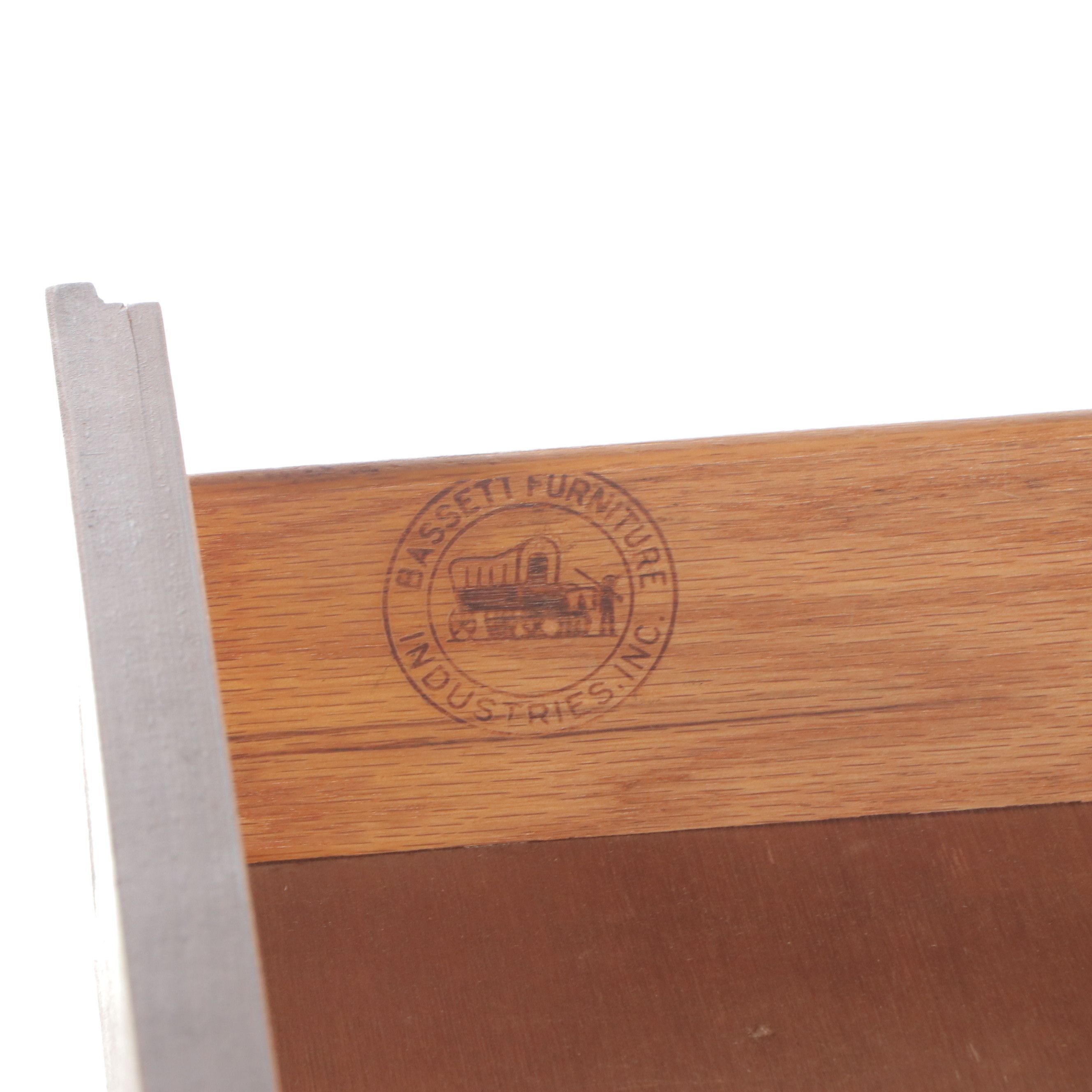 Bassett Furniture Mid Century Modern Walnut Dresser with Mirror, Mid-20th C.