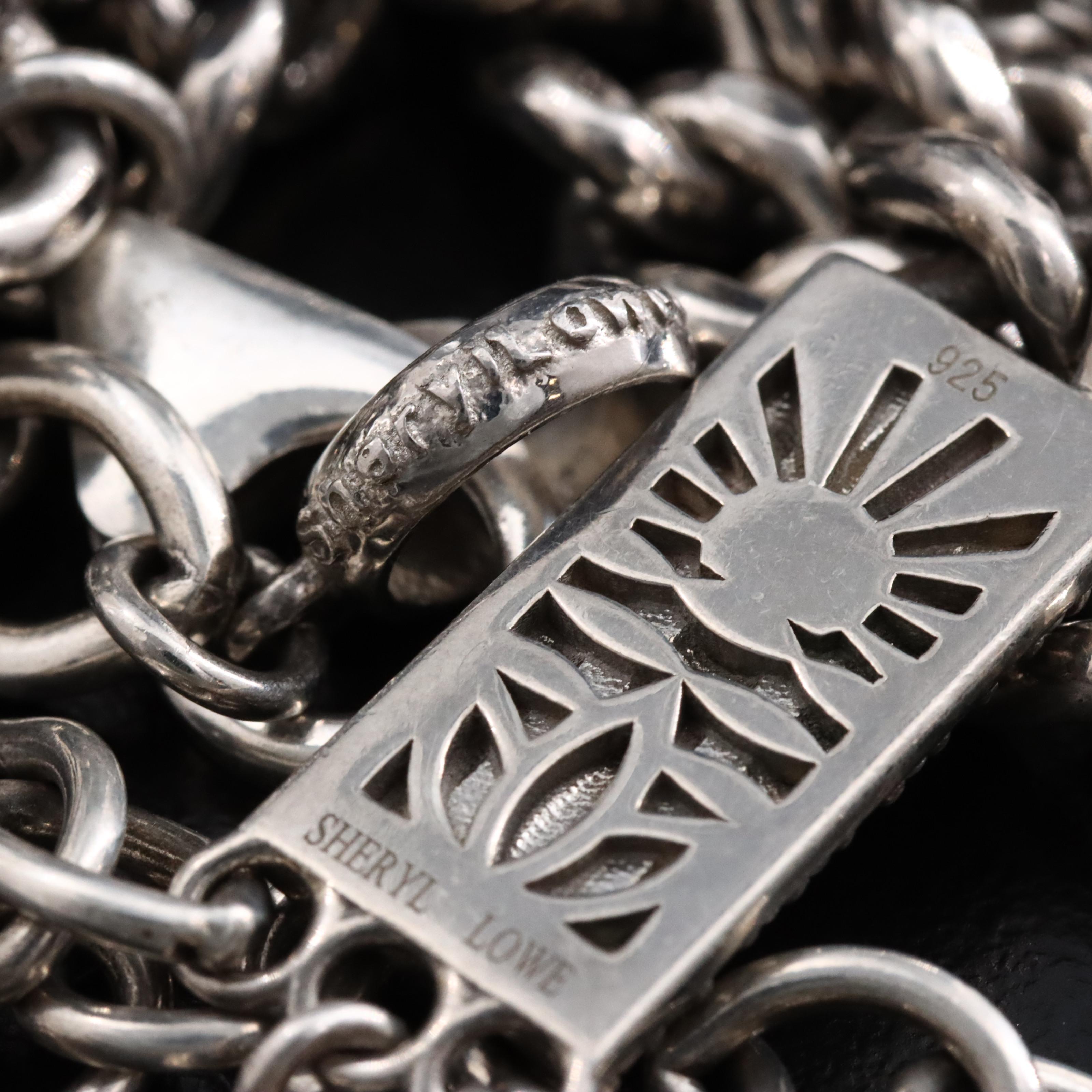 Sheryl Lowe Sterling Pavé Diamond Curb and Cable Tiered Chain Necklace